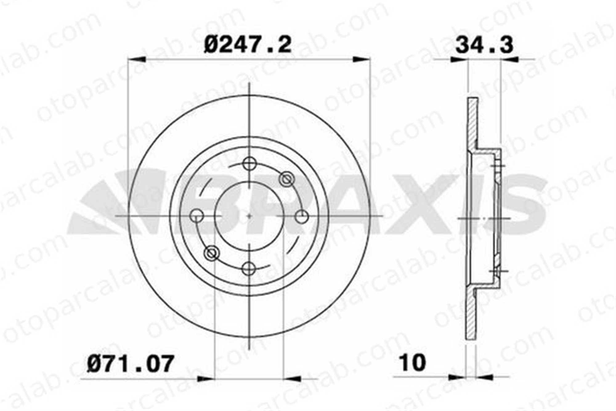 BRAXIS AE0697 Fren Disk Ayna Arka Sağ ve Sol PEUGEOT 405 I 405 I Break 4246G9