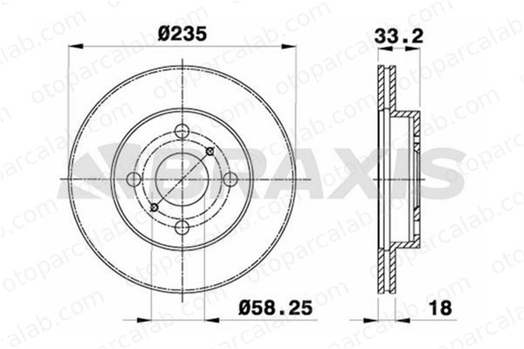 BRAXIS AE0706 Fren Disk Ayna Ön Sağ ve Sol TOYOTA YARIS 4351252050