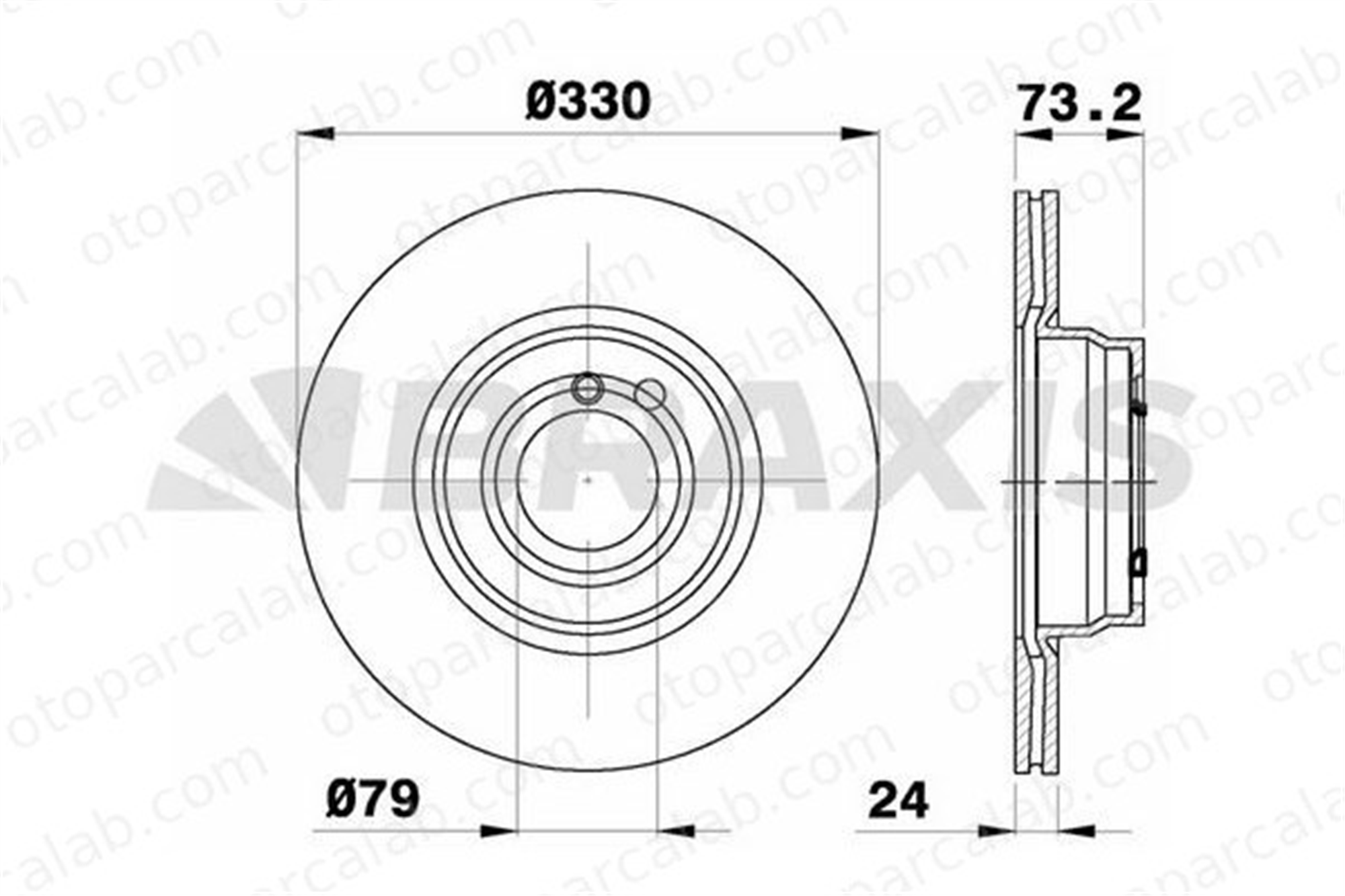 BRAXIS AE0708 Fren Disk Ayna Ön Sağ ve Sol BMW 3 Gran Turismo 3 34116792221