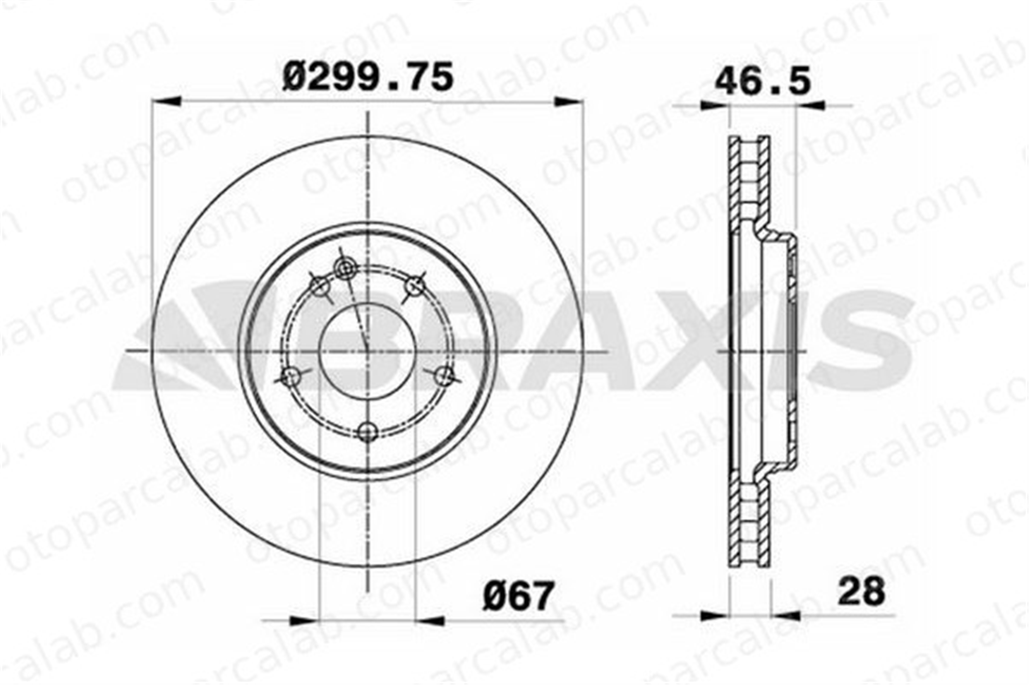 BRAXIS AE0712 Fren Disk Ayna Ön Sağ ve Sol MERCEDES-BENZ CLK Cabrio E-SERISI T-Model A2034210512 5098064AA