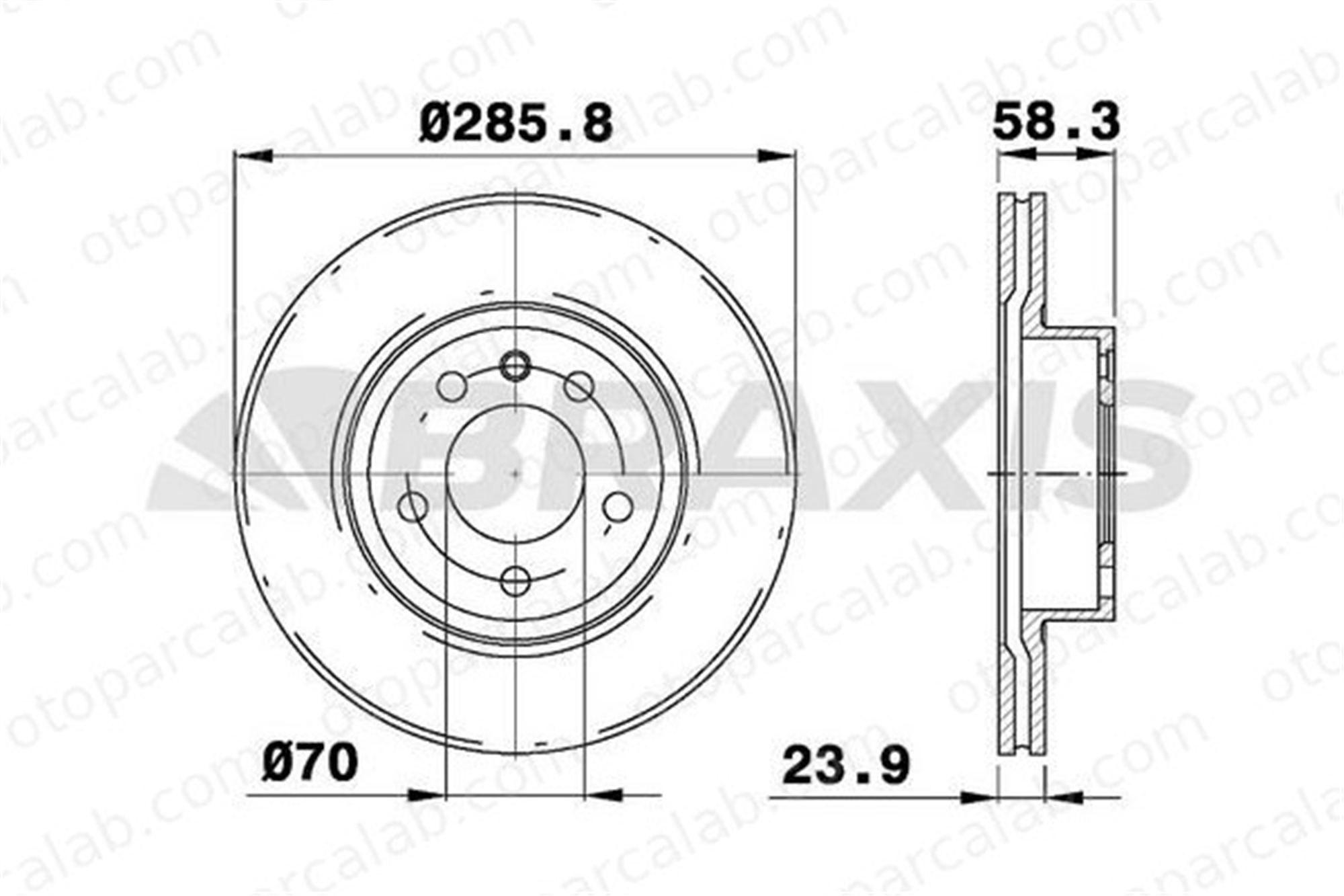 BRAXIS AE0752 Fren Disk Ayna Ön Sağ ve Sol OPEL ASCONA B MANTA B CC 93182295