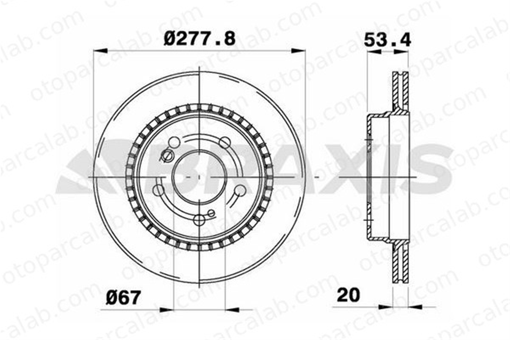 BRAXIS AE0788 Fren Disk Ayna Arka Sağ ve Sol MERCEDES-BENZ C-SERISI 124 T-Model A2034230112 1244231012