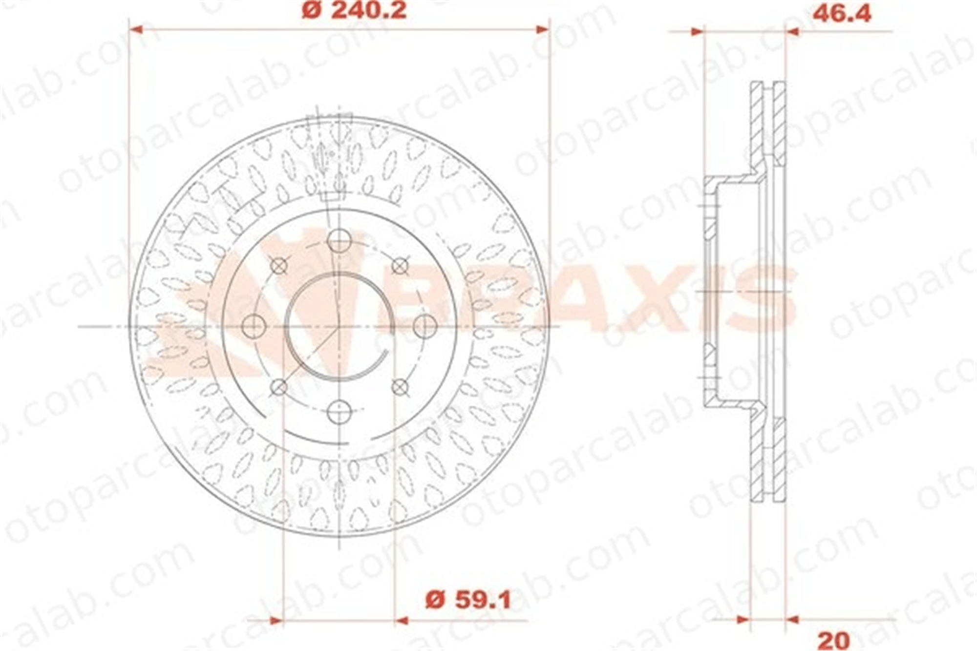 BRAXIS AE0801 Fren Disk Ayna Ön Sağ ve Sol FIAT PALIO SIENA 46419204 46416712
