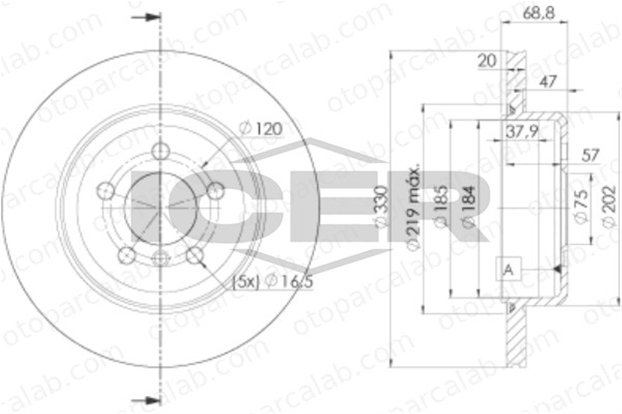 BRAXIS AE0828 Fren Disk Ayna Arka Sağ ve Sol BMW 5 5 Touring 34216775287