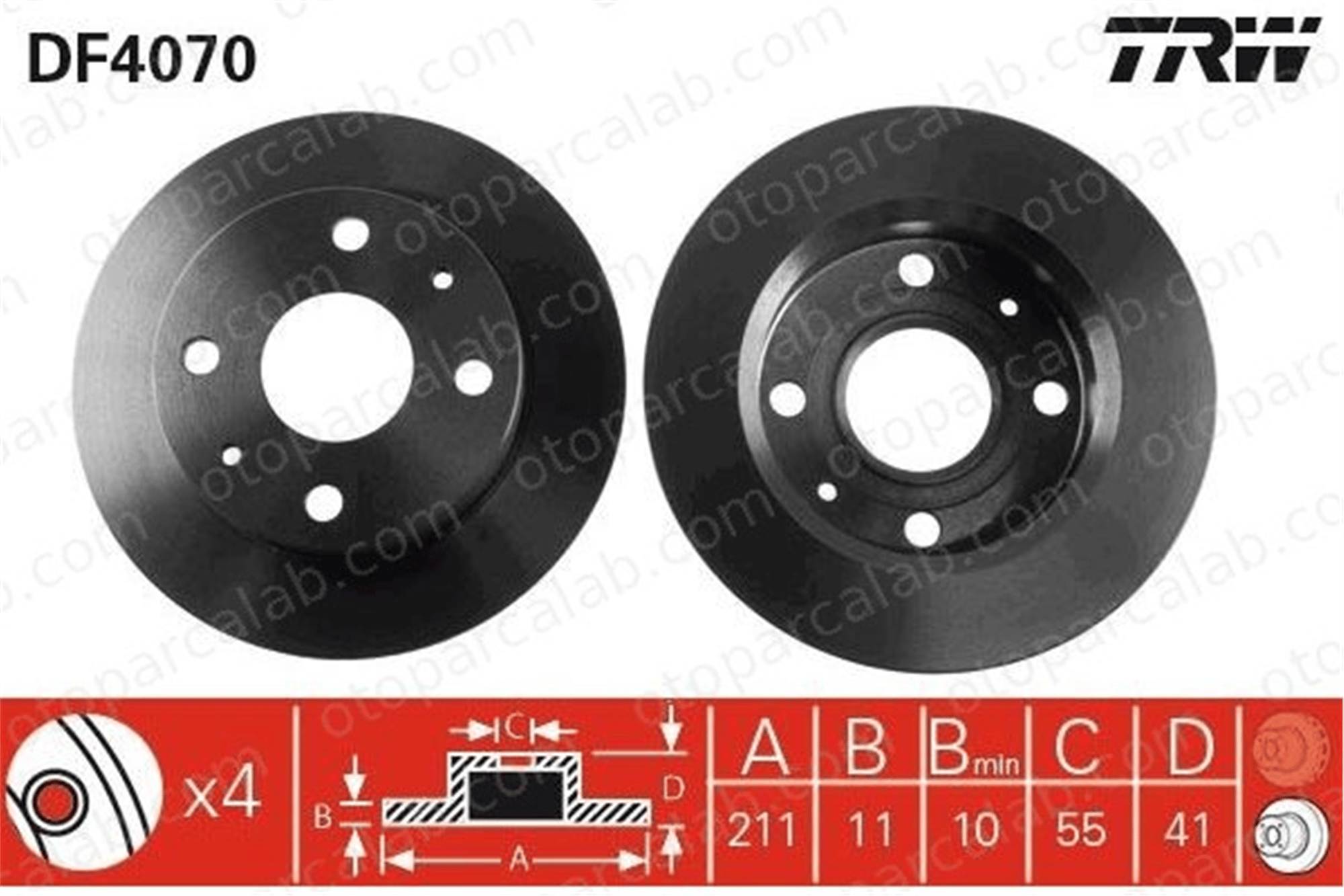 BRAXIS AE0842 Fren Disk Ayna Ön Sağ ve Sol DAIHATSU CUORE V CUORE VI 4351287524 4351297204000