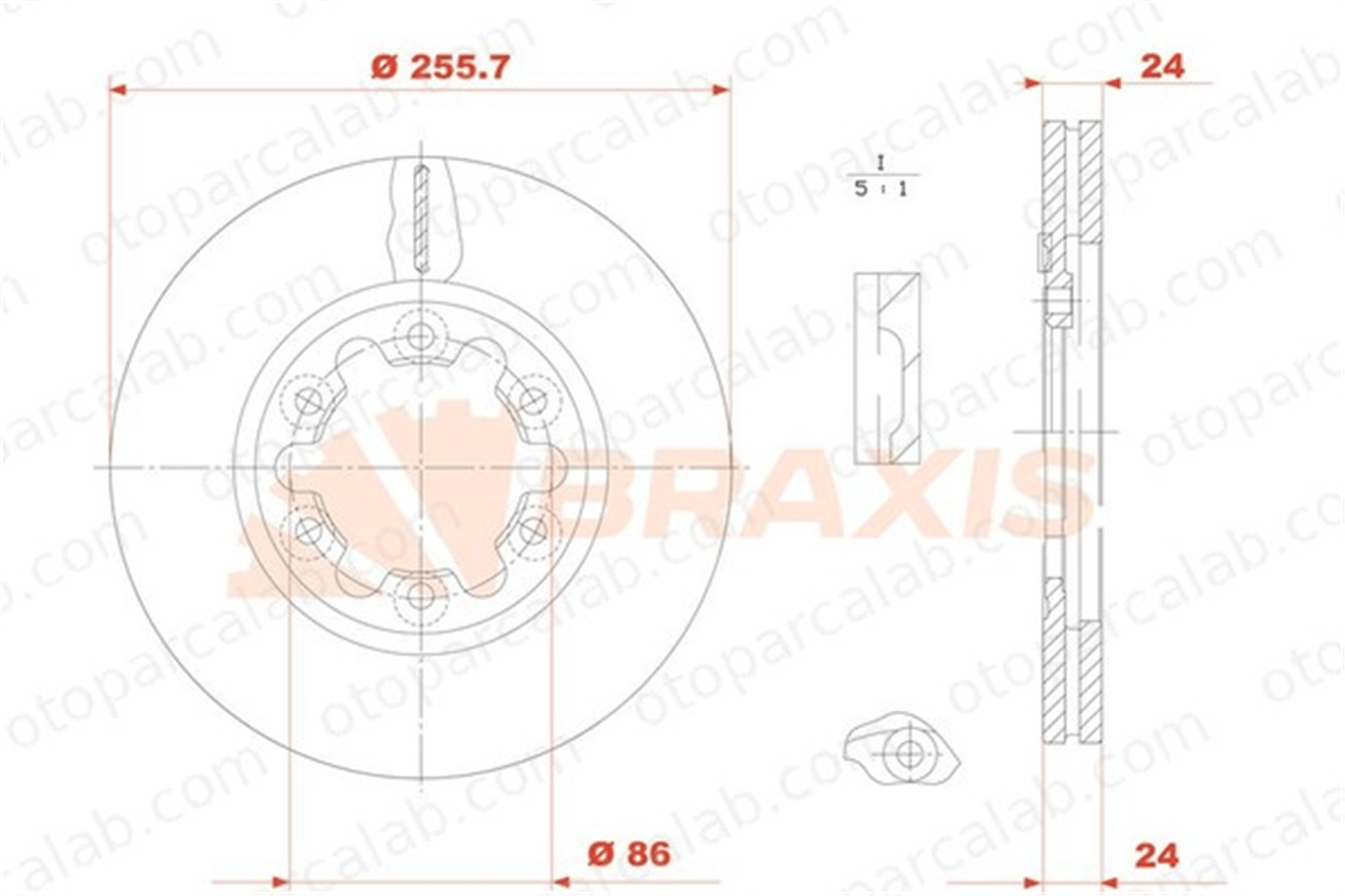 BRAXIS AE0849 Fren Disk Ayna Ön Sağ ve Sol FORD RANGER MAZDA BT-50 Pick-up 3902826 1454363