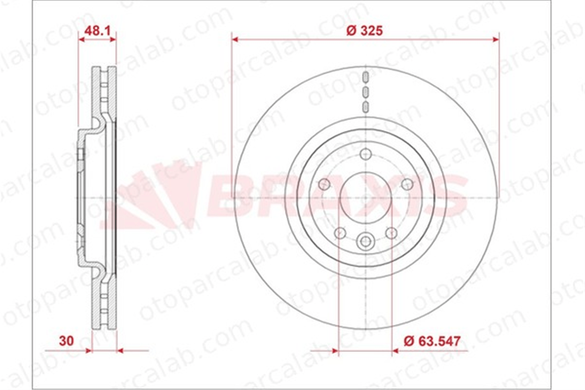 BRAXIS AE0902 Fren Disk Ayna Ön Sağ ve Sol JAGUAR XF SPORTBRAKE LAND ROVER RANGE ROVER VELAR T4N1801 T4A2342
