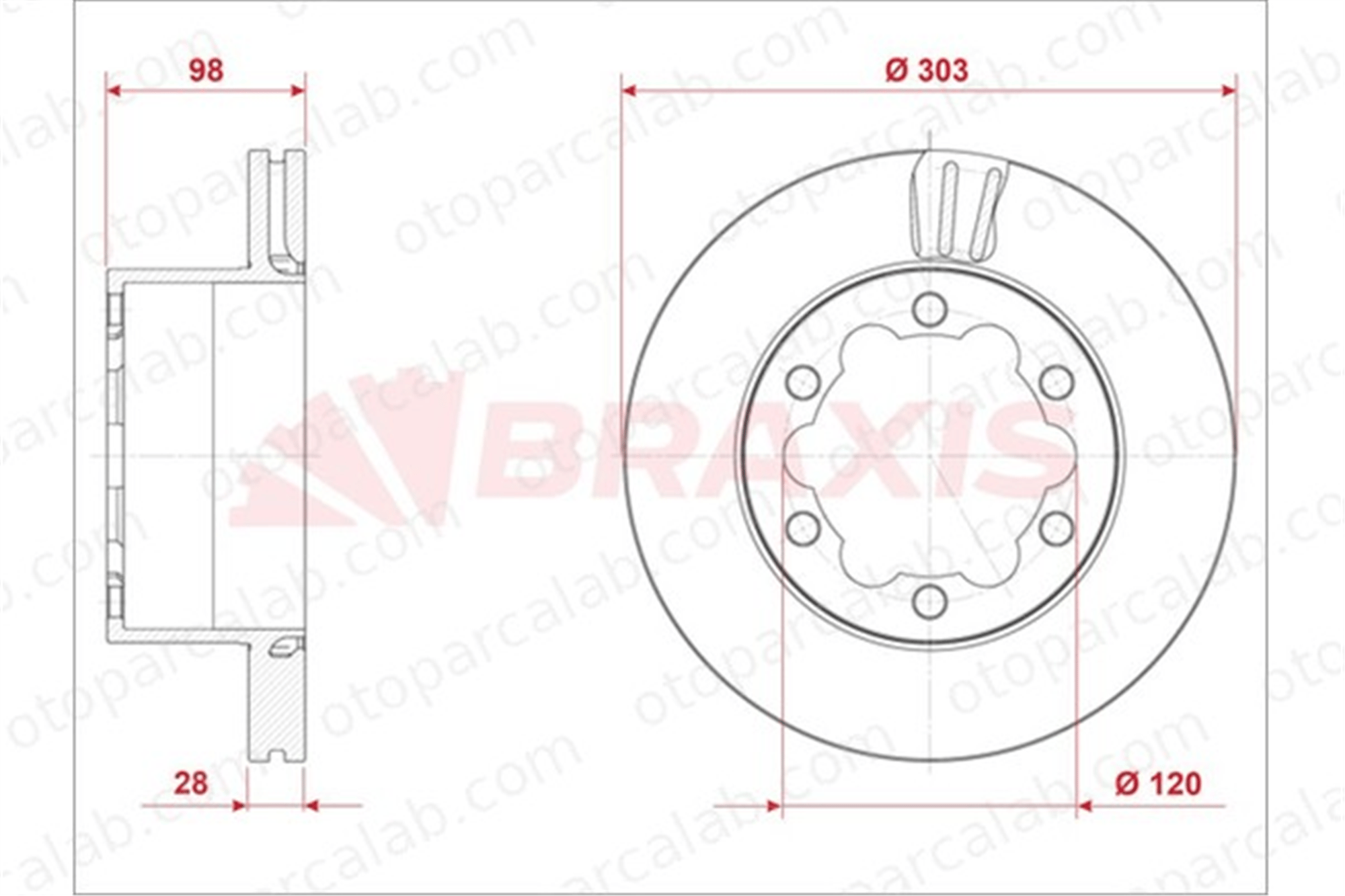 BRAXIS AE0921 Fren Disk Ayna Arka Sağ ve Sol VW CRAFTER Panelvan/Van MAN TGE Panelvan/Van 2N0615601A 2N0615601C