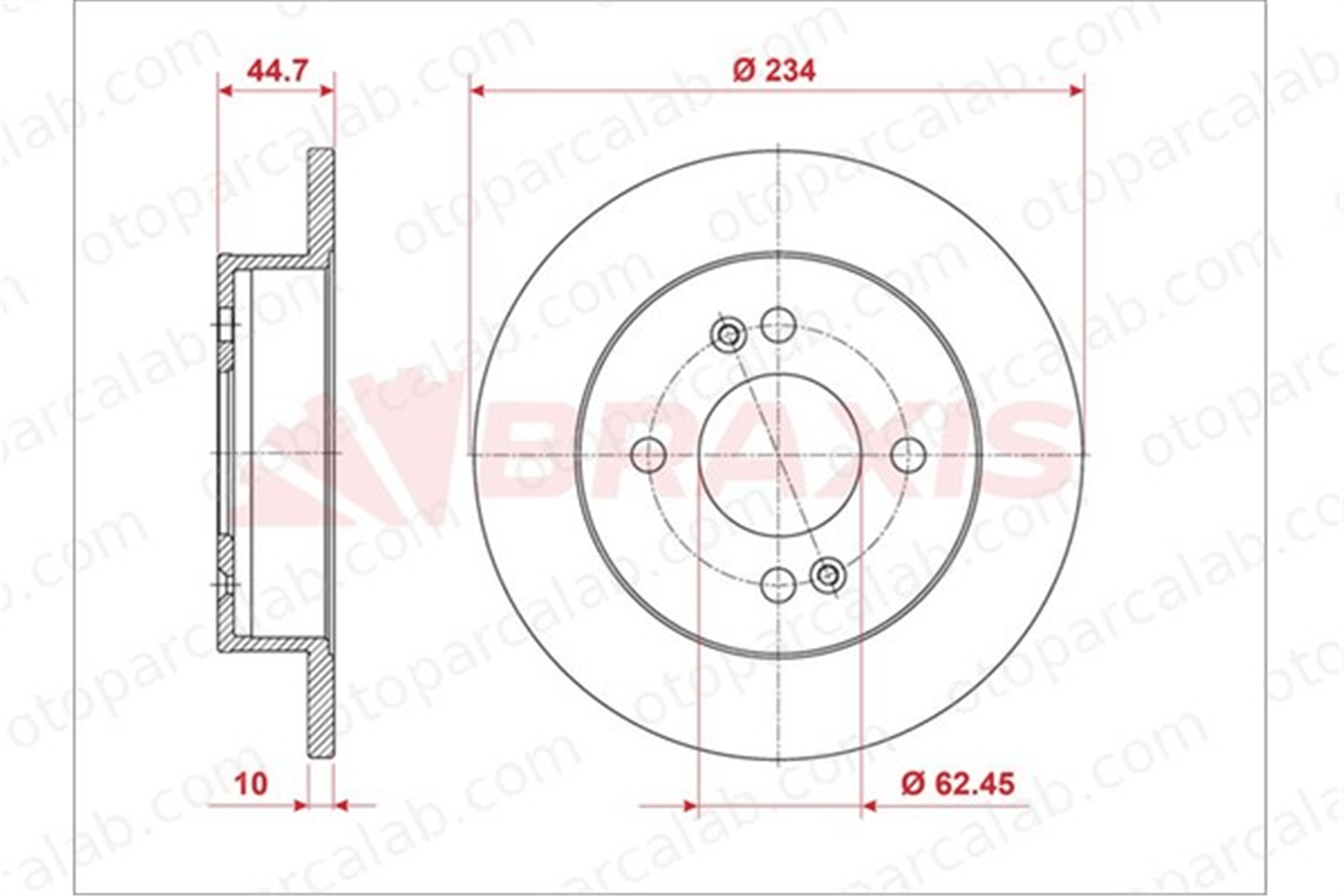 BRAXIS AE0949 Fren Disk Ayna Arka Sağ ve Sol HYUNDAI i10 II i10 III 58411B4300 58411B9000