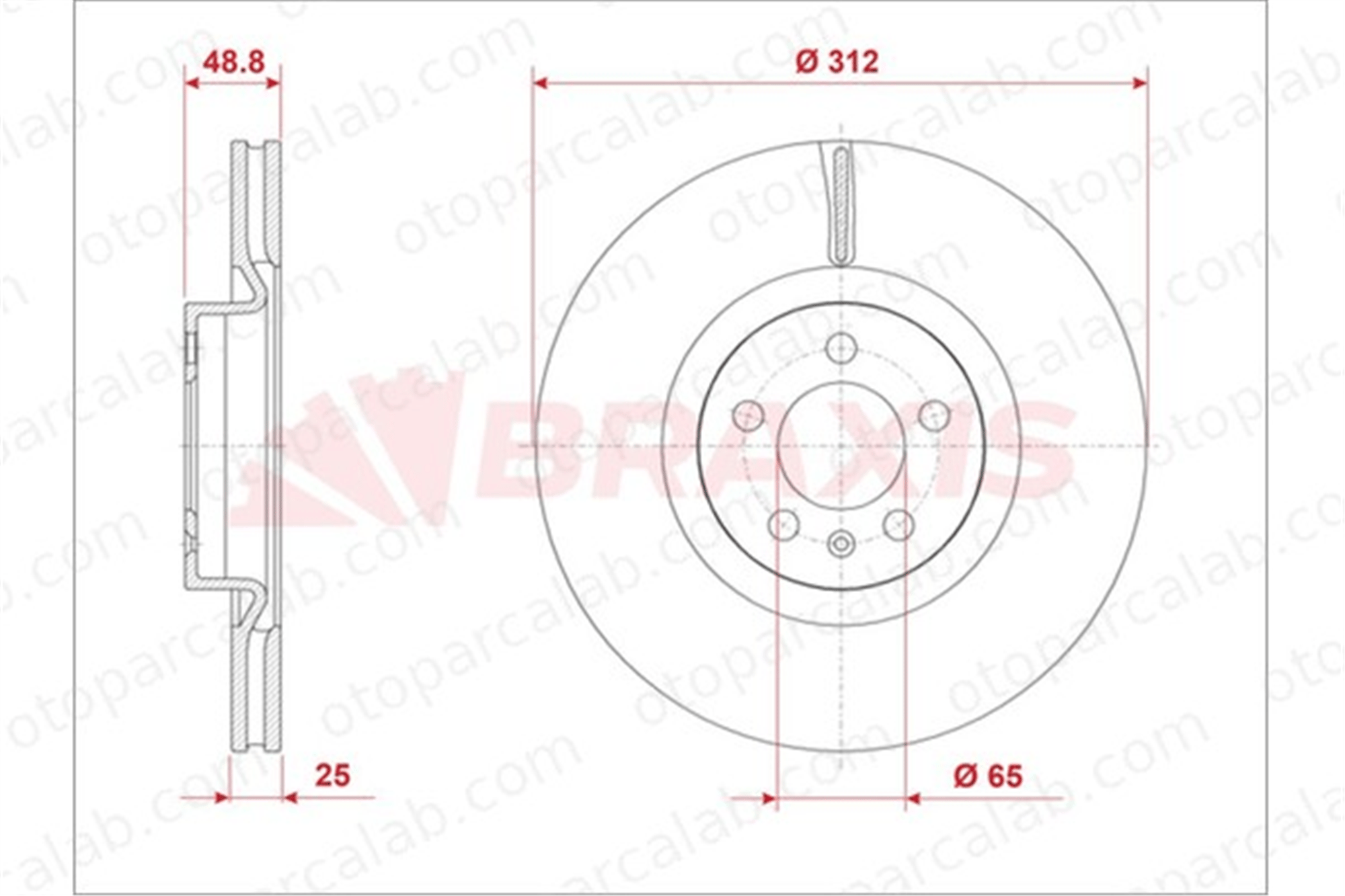 BRAXIS AE0976 Fren Disk Ayna Ön Sağ ve Sol VW POLO VI 2Q0615301N