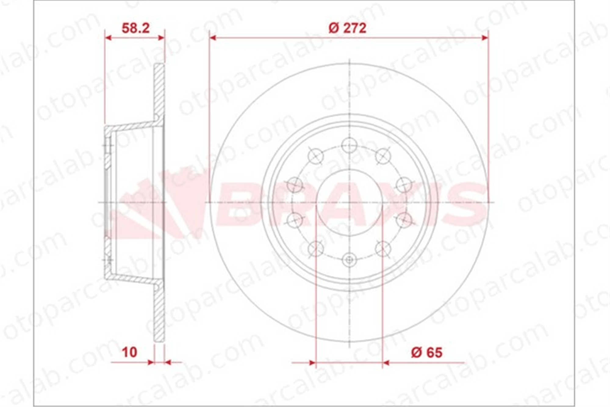 BRAXIS AE0980 Fren Disk Ayna Arka Sağ ve Sol SKODA OCTAVIA IV Combi AUDI Q2 5Q0615601 5Q0615601B