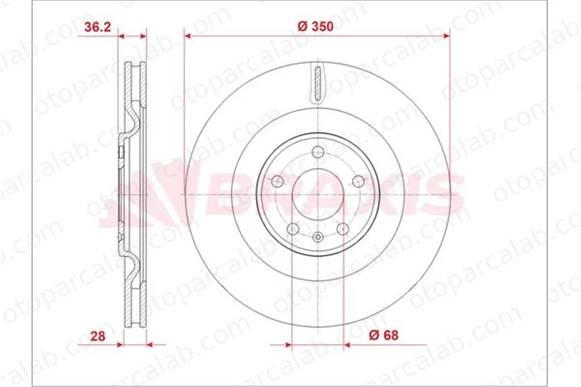BRAXIS AE1000 Fren Disk Ayna Arka Sağ ve Sol AUDI A6 C8 A6 C8 Avant 4M0615601J 4M0615601P