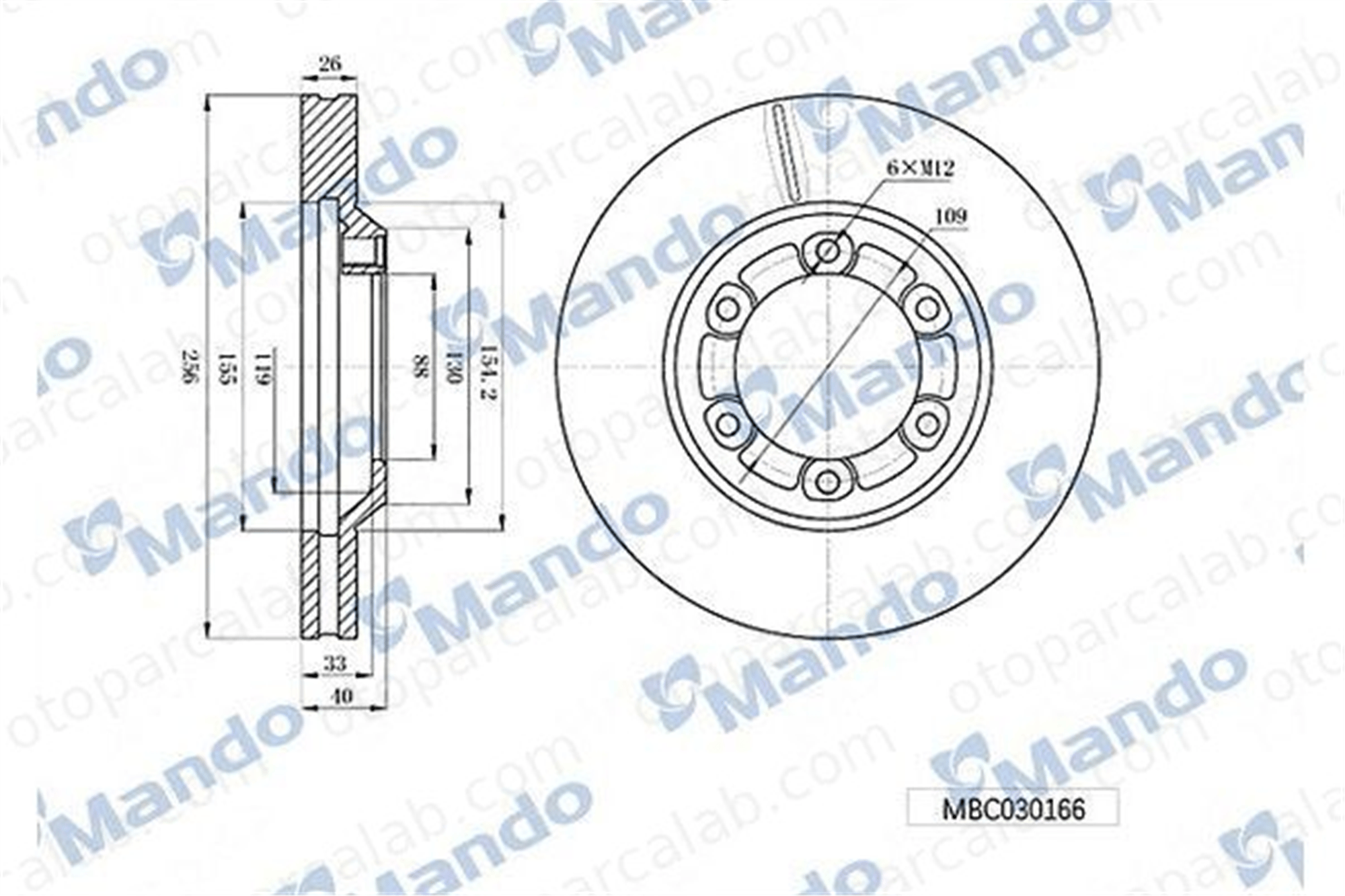 BRAXIS AE1112 Fren Disk Ayna Ön Sağ ve Sol ISUZU D-MAX I 8972382720 8973088680