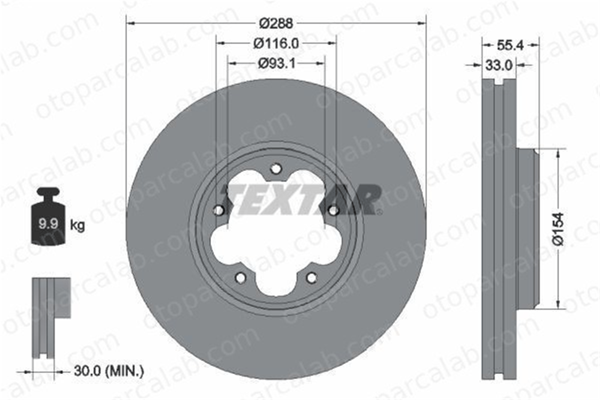 BRAXIS AE1124 Fren Disk Ayna Ön Sağ ve Sol FORD TRANSIT V363 Panelvan/Van TRANSIT V363 Platform şasi 2168838 2221678