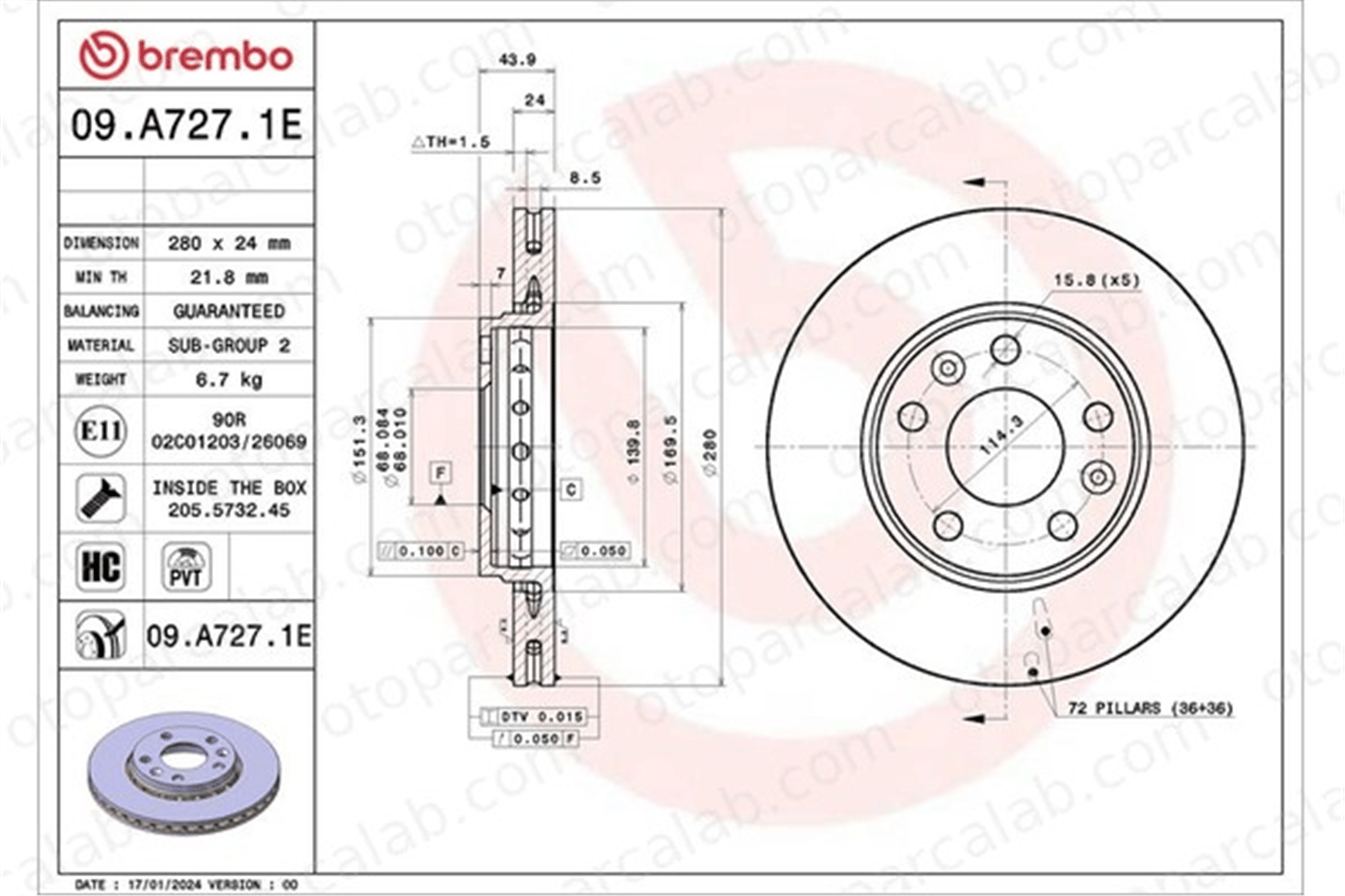 BREMBO KT 08 039 Fren Disk Balata Ön RENAULT ZOE KT08039 402060010R