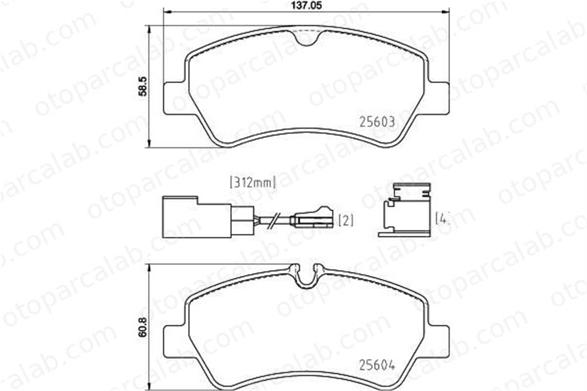 BREMBO P 24 187 Fren Disk Balata Arka FORD TRANSIT V363 Panelvan/Van TRANSIT V363 Platform şasi MEBK2J2M008AA BK212M008AC