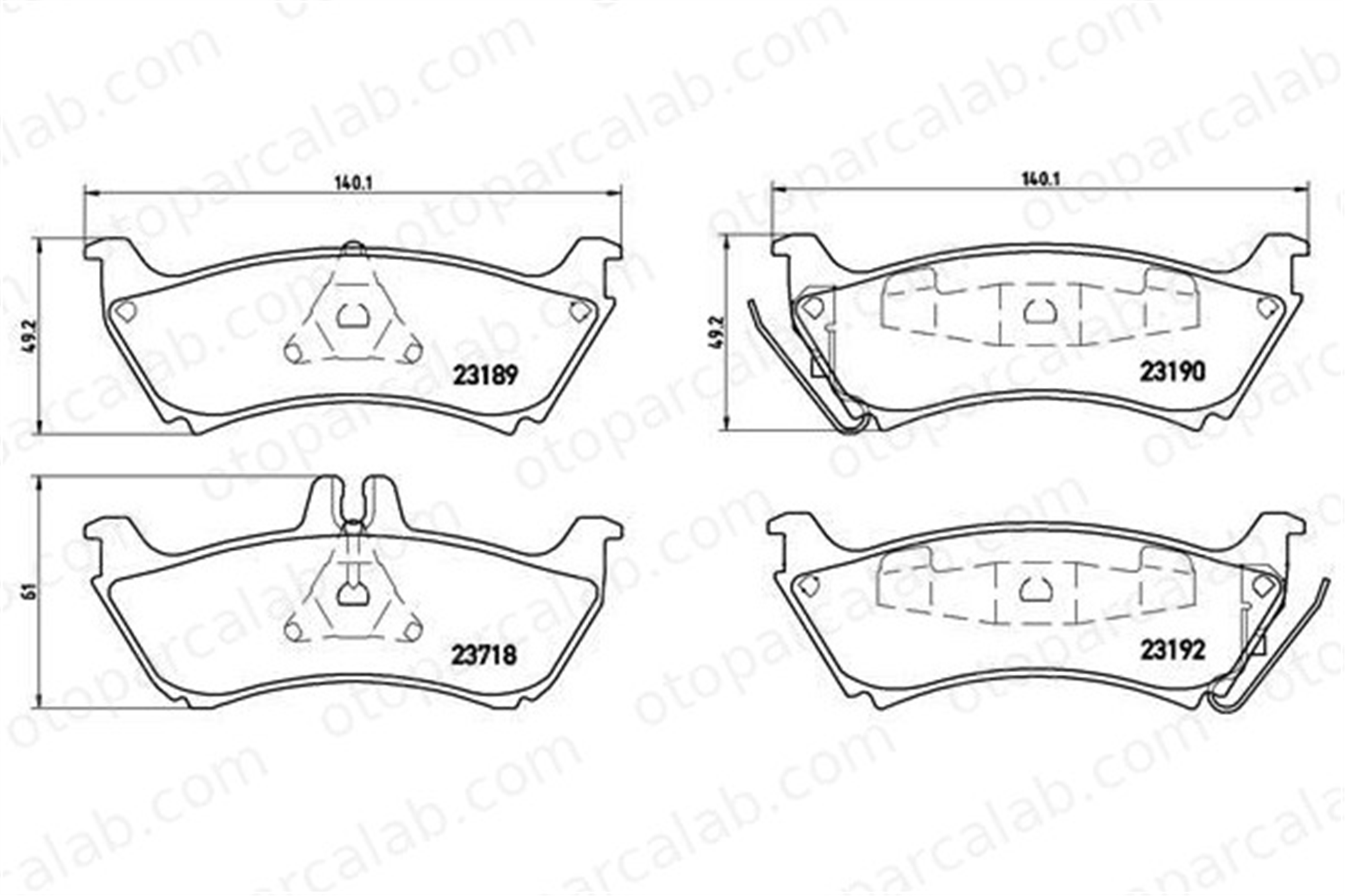 BREMBO P 50 044 Fren Disk Balata Arka MERCEDES-BENZ M-SERISI A1634201420 1634200520