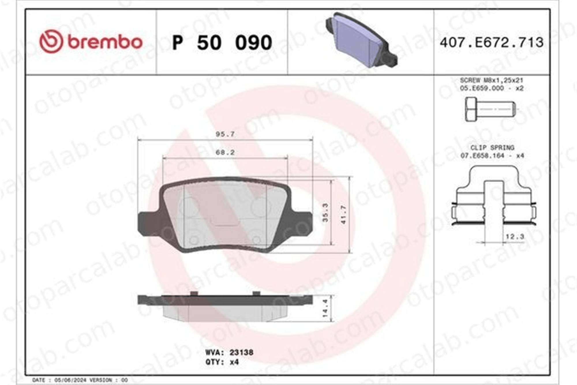 BREMBO P 50 090 Fren Disk Balata Arka MERCEDES-BENZ A-SERISI B-SERISI Sports Tourer A1694200420 A1694201120