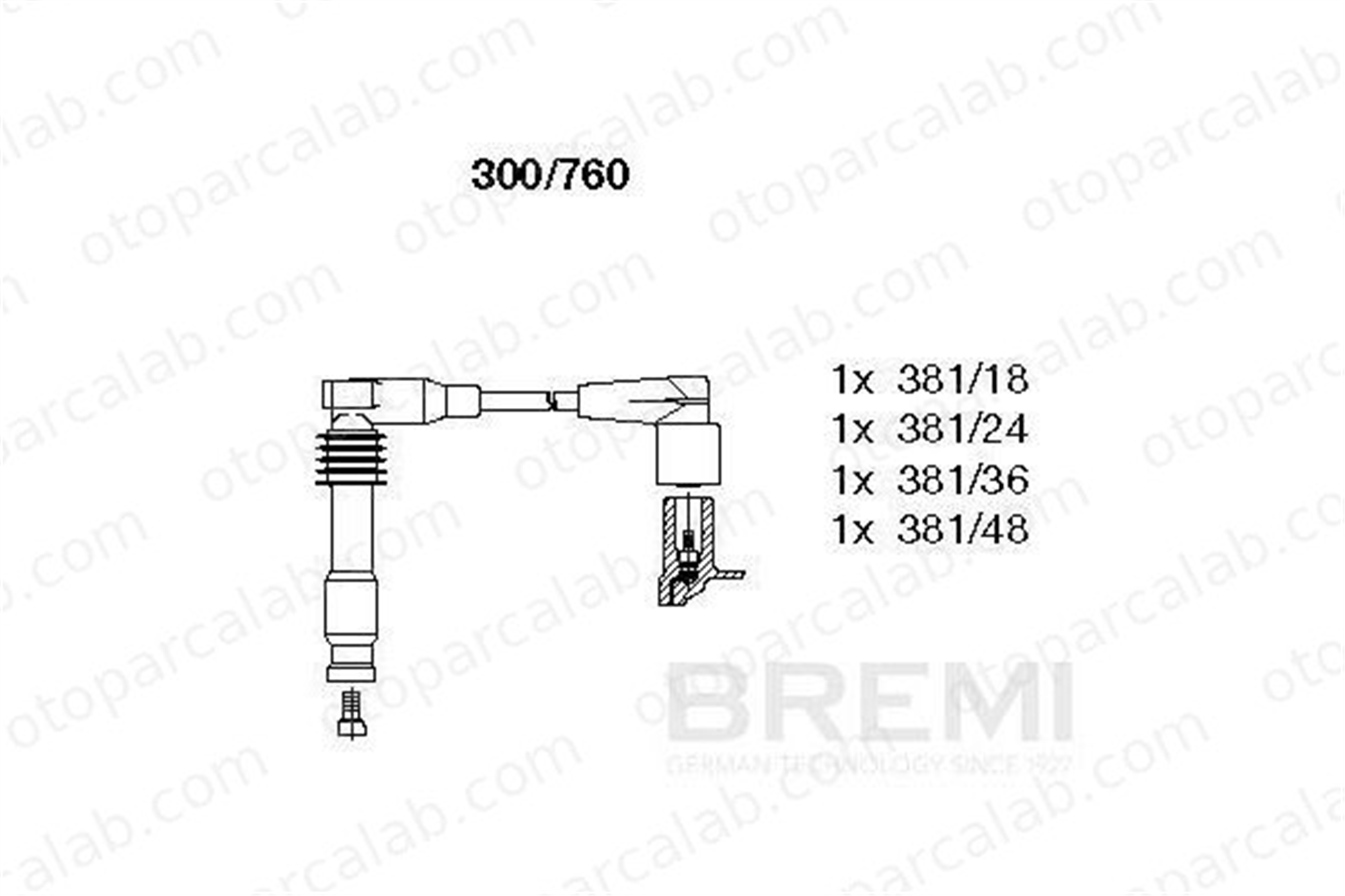 BREMI 300/760 Buji Kablosu DAEWOO NUBIRA Sedan NUBIRA 96190263