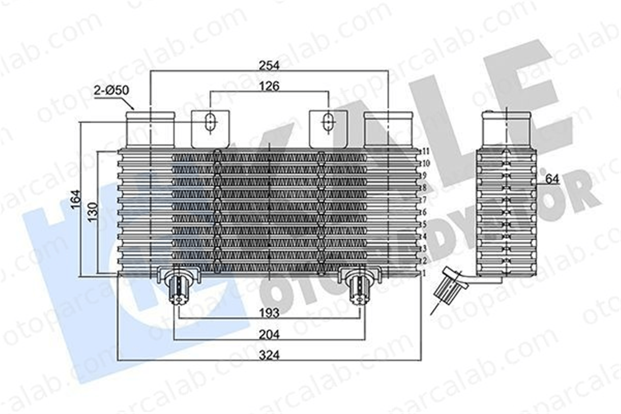 BSG 30-535-023 Turbo Radyatörü FORD RANGER MAZDA B-SERIE 2M359L440AA 4000415
