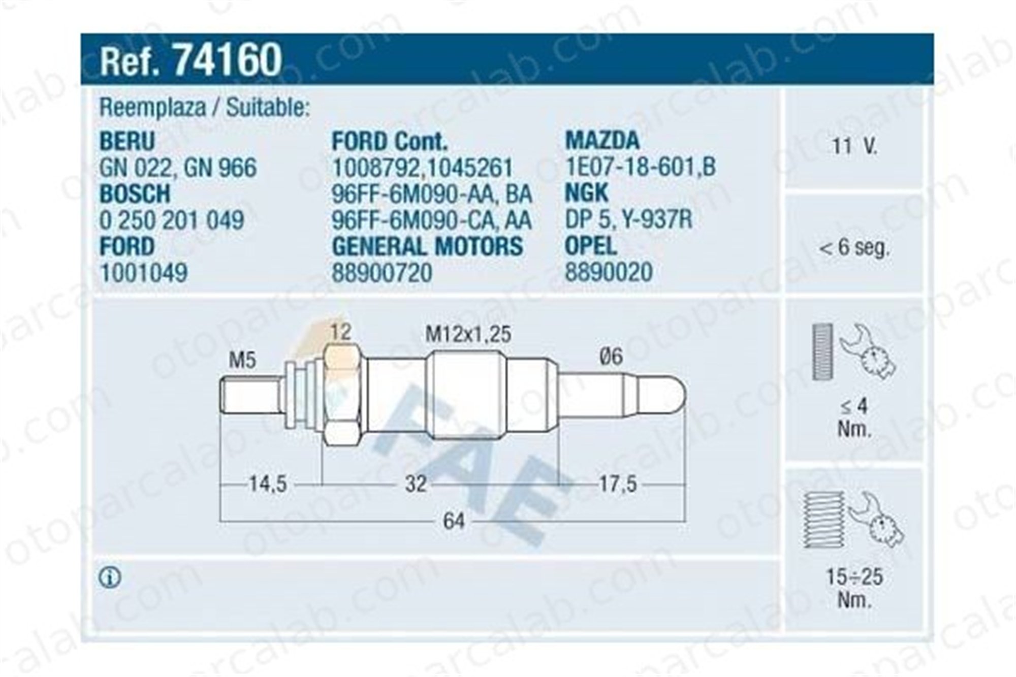 BSG 30-870-010 Isıtma Bujisi FORD ESCORT VI ESCORT VI Sedan 99FF6M090AA 1001049