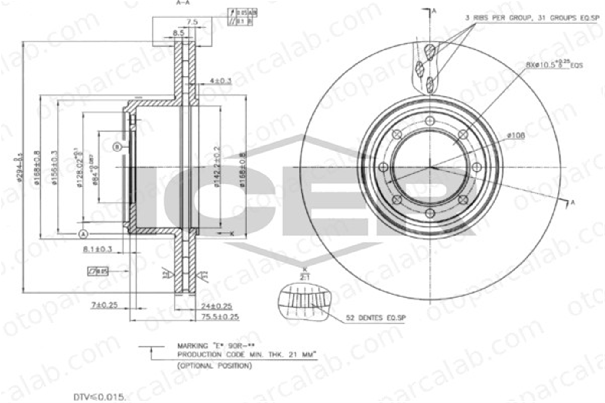 BSG 42-210-005 Fren Disk Ayna Arka Sağ ve Sol IVECO DAILY IV Platform şasi DAILY IV Panelvan/Van 2996043 7186485