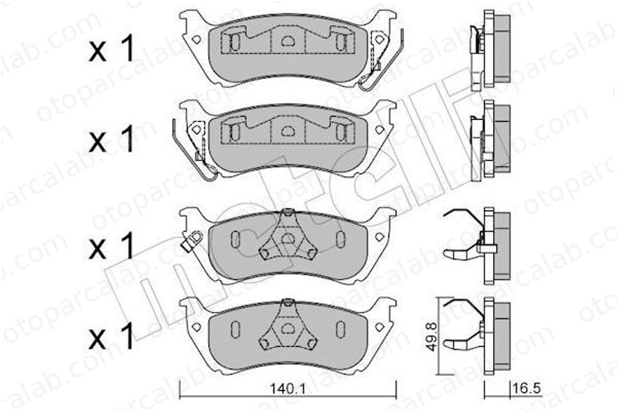 BSG 60-200-070 Fren Disk Balata Arka MERCEDES-BENZ M-SERISI A1634200420 1634200120