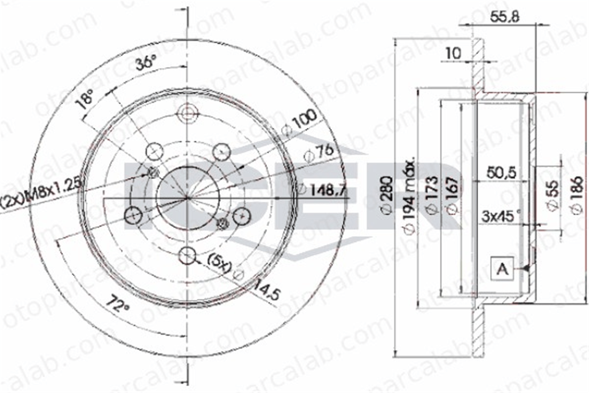 BSG 85-210-041 Fren Disk Ayna Arka Sağ ve Sol TOYOTA AVENSIS AVENSIS Sedan 4243105030