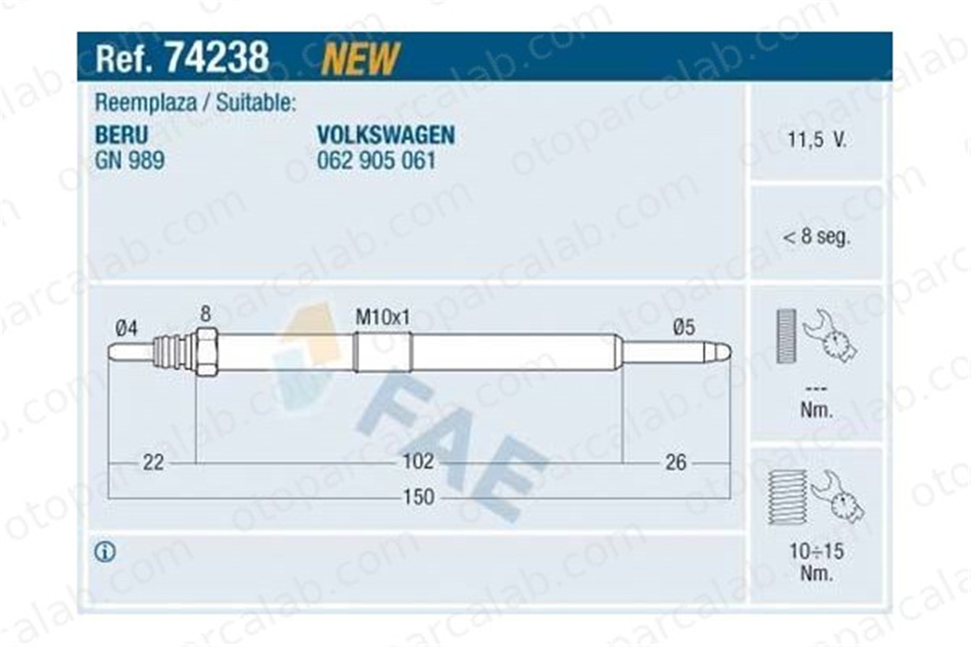 BSG 90-870-011 Isıtma Bujisi VW LT 28-46 II Panelvan/Van LT 28-46 II Platform şasi 62905061 062 905 061