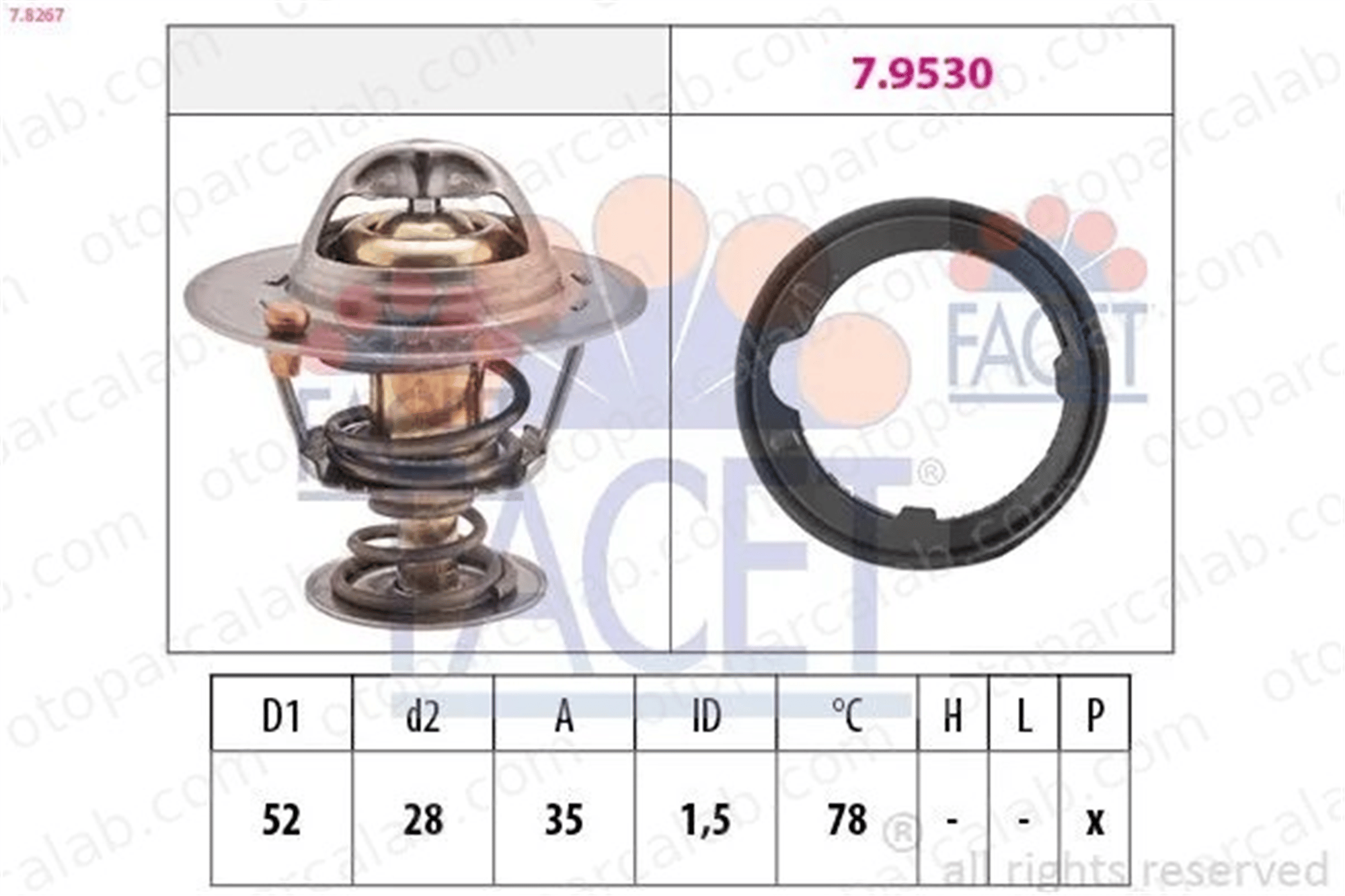 CALORSTAT TH6267.78 Termostat 78 °C HONDA CIVIC IV Sedan CIVIC IV Hatchback 19300PM3003 19300P08003