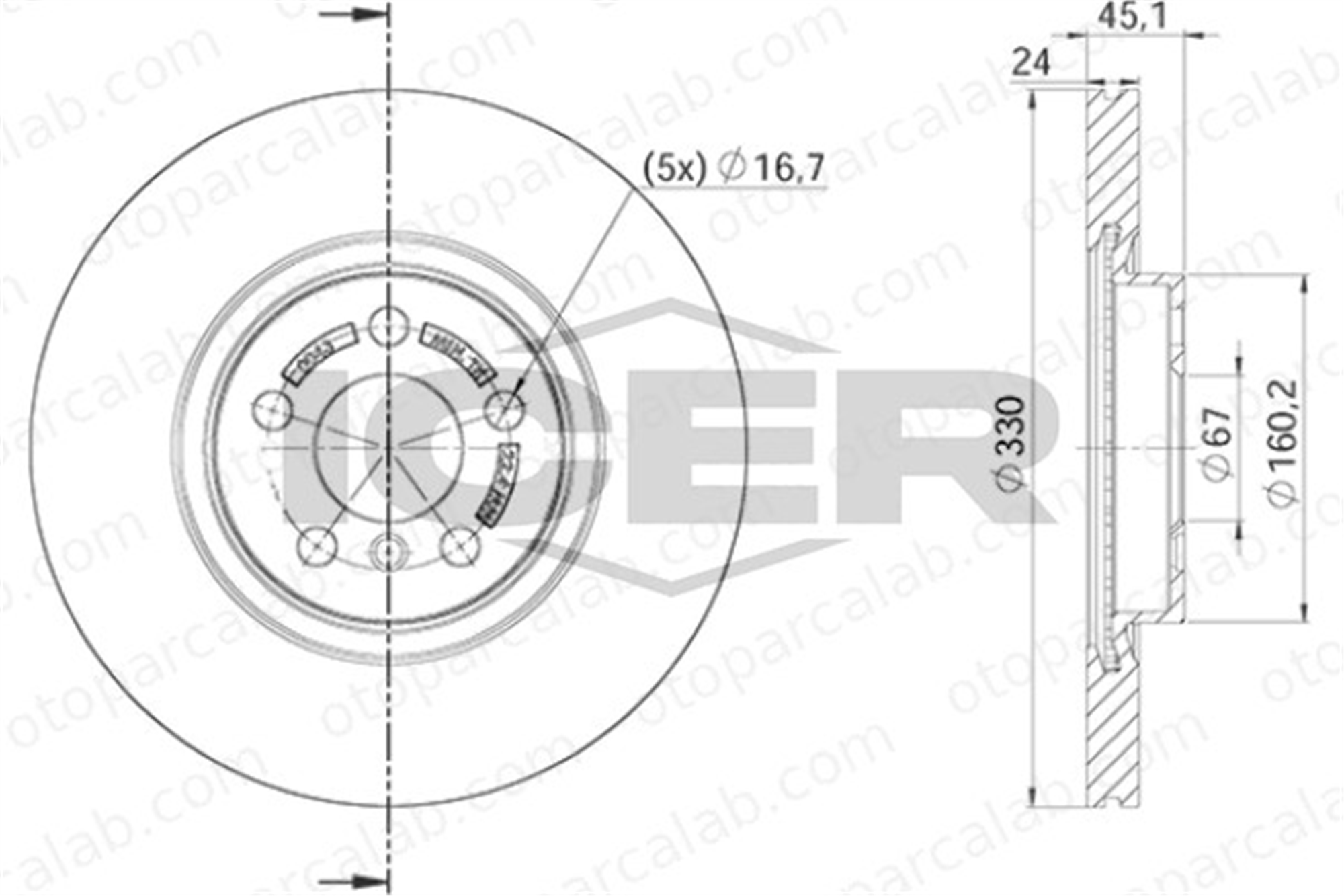 CIFAM 800-1871C Fren Disk Ayna Ön Sağ ve Sol BMW X1 MINI MINI COUNTRYMAN 34116865713