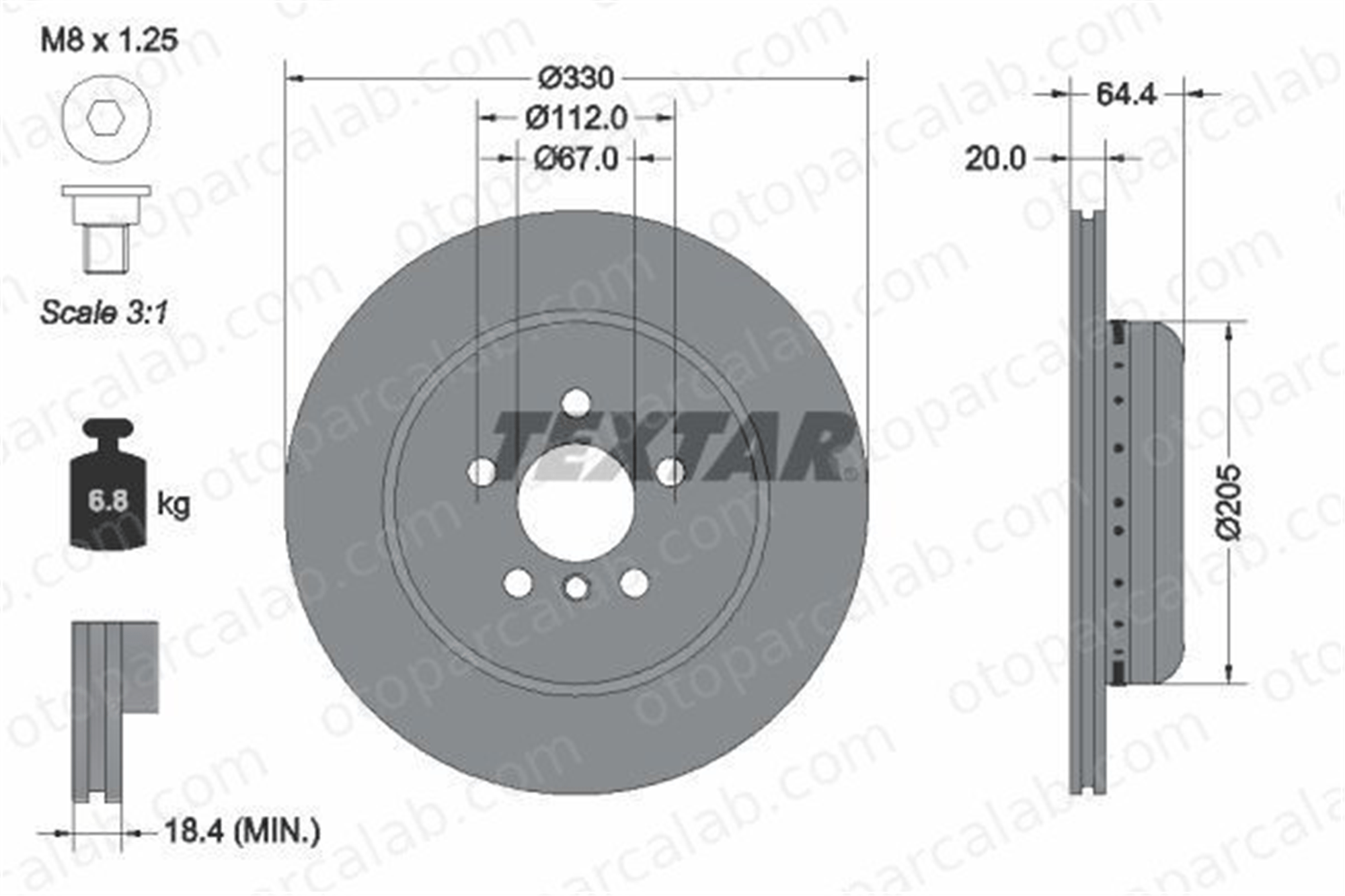 CIFAM 800-1885C Fren Disk Ayna Ön Sağ ve Sol BMW X3 5 34216882245