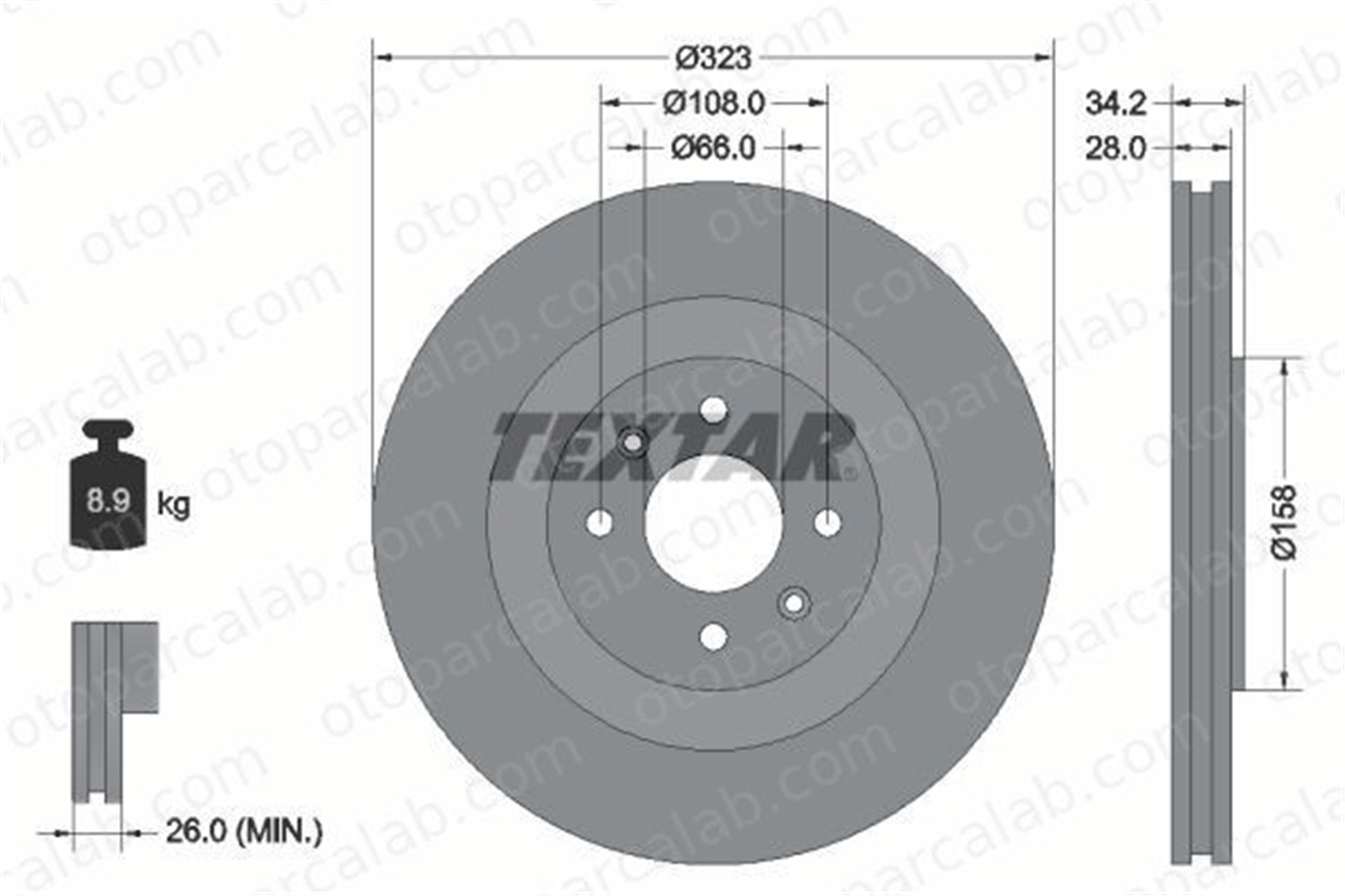 CIFAM 800-1895C Fren Disk Ayna Ön Sağ ve Sol PEUGEOT 208 I CITROËN DS3 4249L6