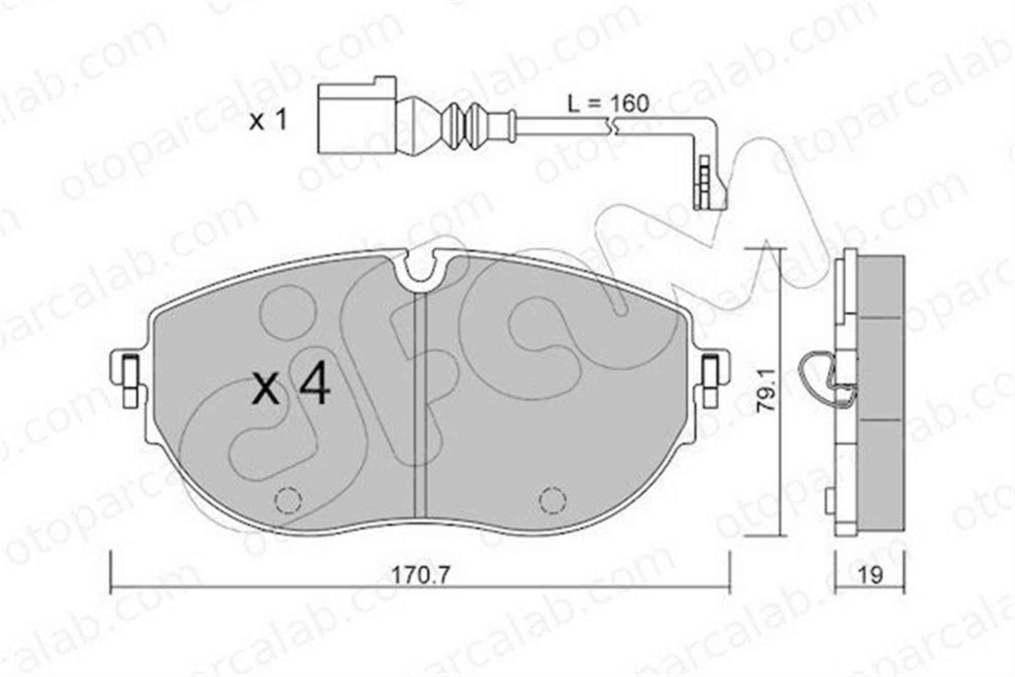 CIFAM 822-1322-0 Fren Disk Balata Ön VW TRANSPORTER T6 / CARAVELLE T6 Minibüs/Otobüs TRANSPORTER T6 Panelvan/Van 7LA698151A 7LA698151C