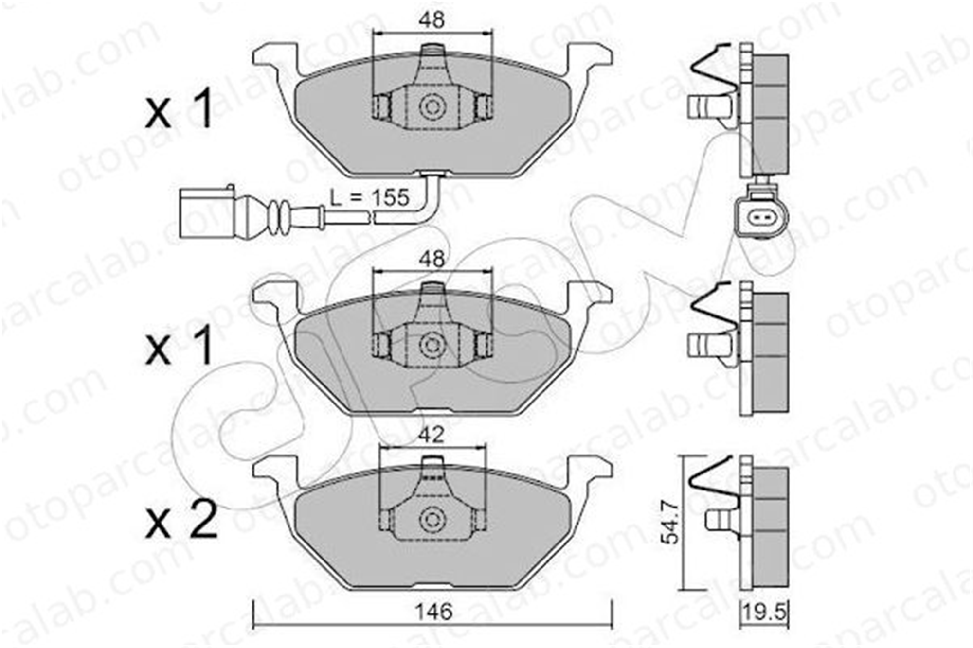 CIFAM 822-211-2 Fren Disk Balata Ön VW GOLF IV GOLF IV Variant 8222112 1J0698151D