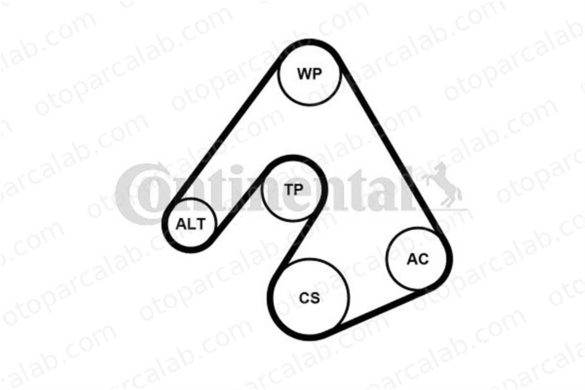 CONTINENTAL 5PK1207WP1 Vantilatör Kayış Seti OPEL CORSA D ASTRA J 55561623 55579016