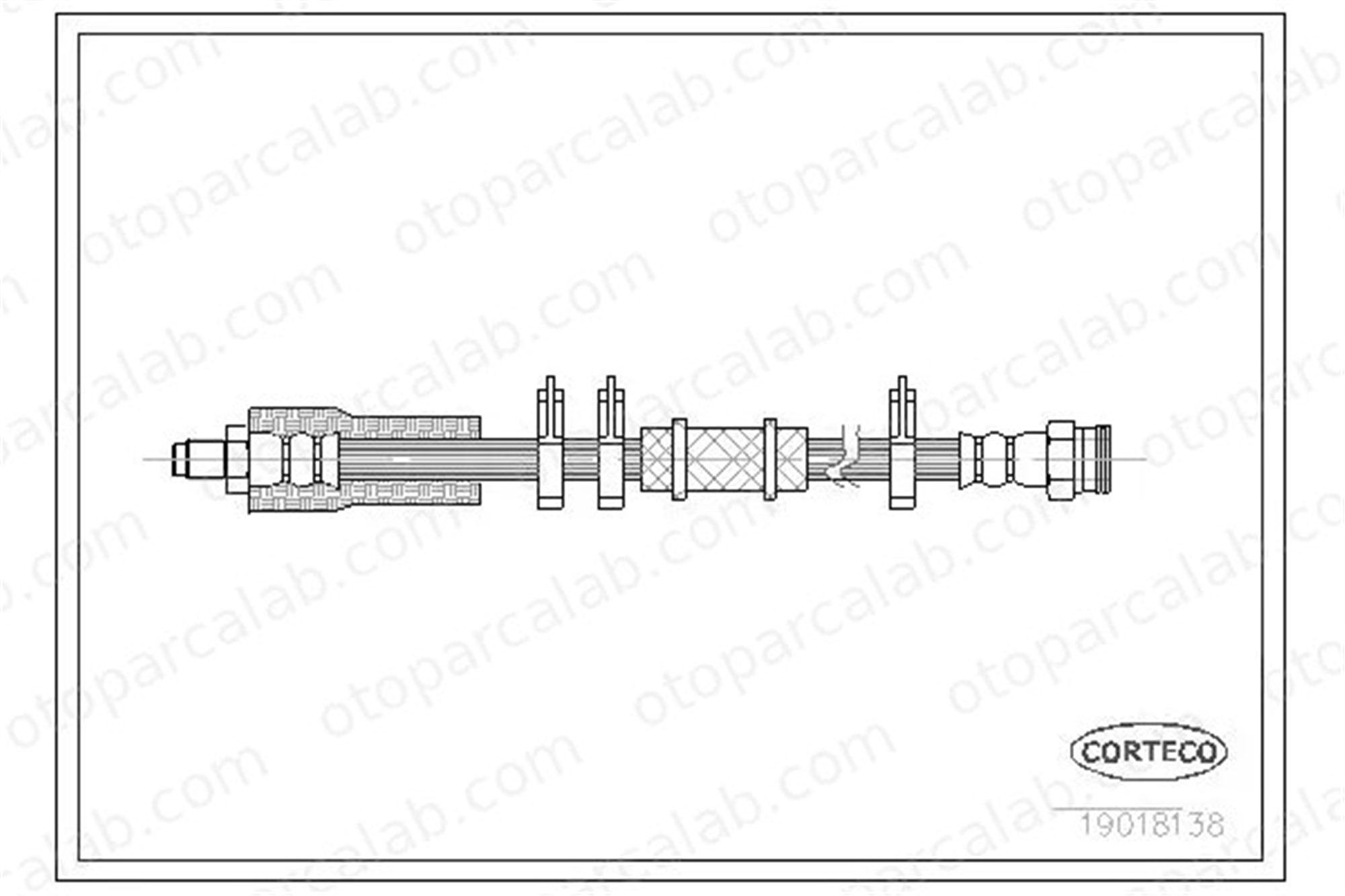 CORTECO 19018138 Fren Hortumu Ön Sağ veya Sol CITROËN C25 Minibüs/Otobüs PEUGEOT J5 Platform şasi 19018138 480624