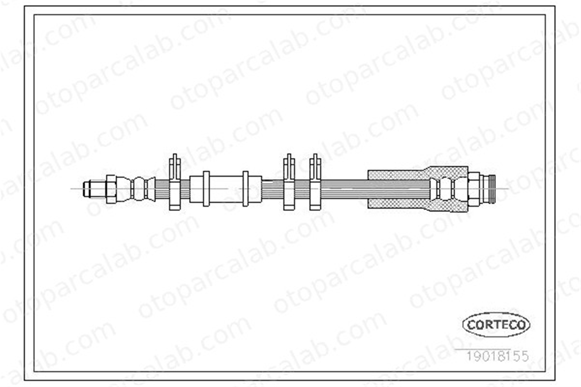 CORTECO 19018155 Fren Hortumu Ön Sağ veya Sol FIAT DUCATO Panorama CITROËN C25 Minibüs/Otobüs 32922 480635
