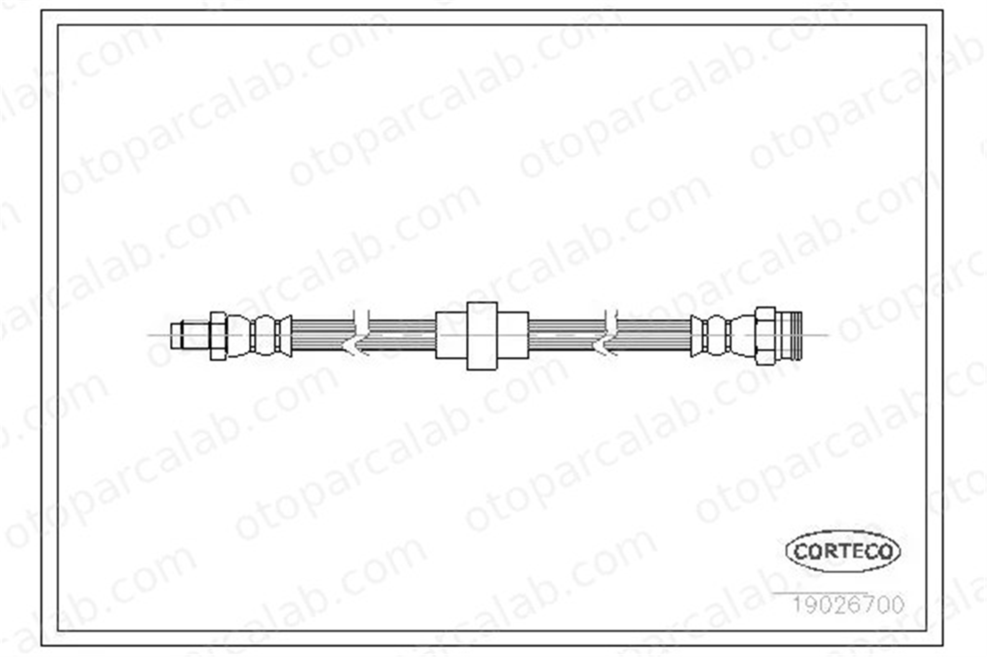 CORTECO 19026700 Fren Hortumu Ön Sağ veya Sol PEUGEOT 205 II 309 I 480687