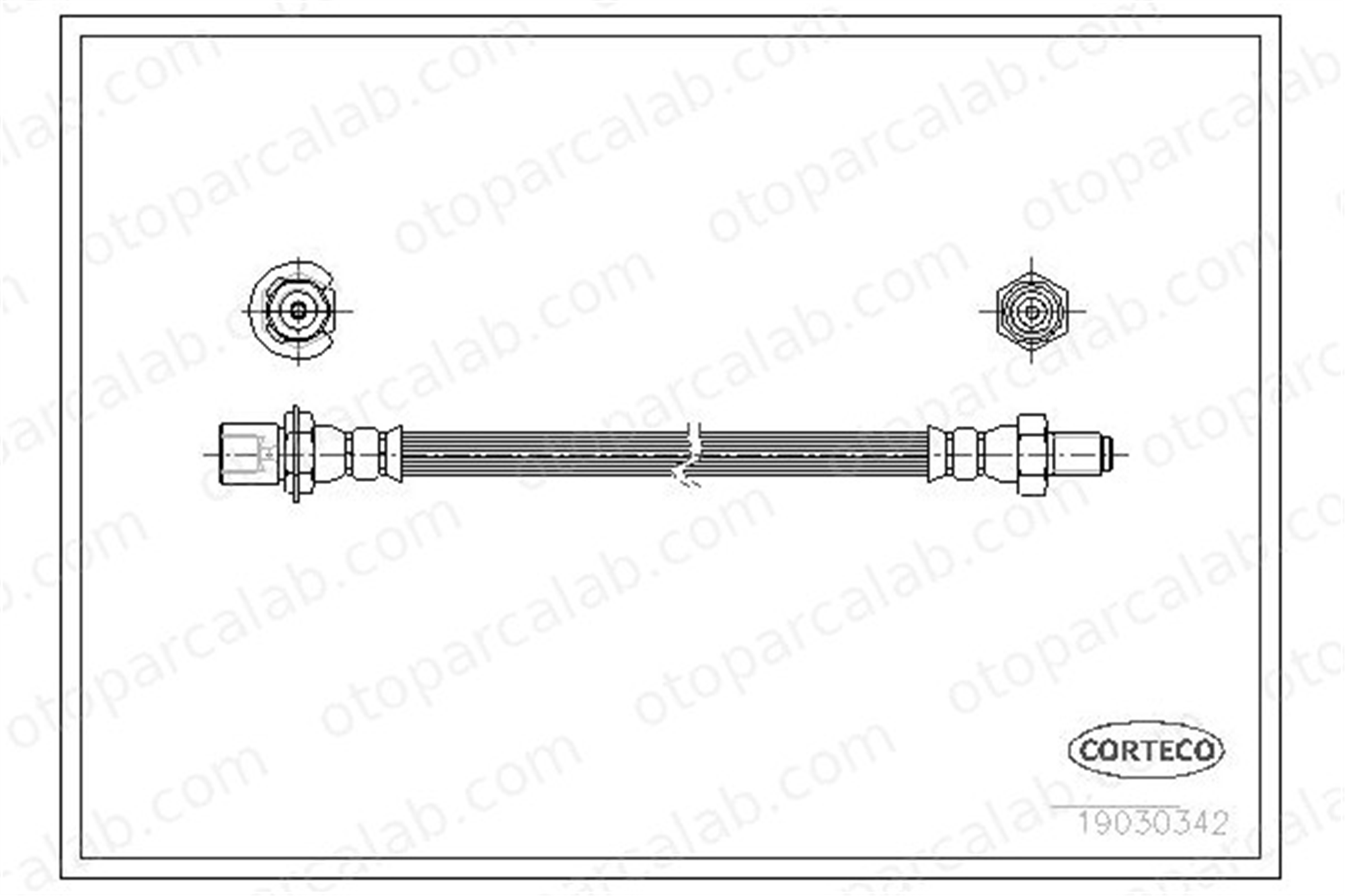 CORTECO 19030342 Fren Hortumu Ön Sağ veya Sol TOYOTA LAND CRUISER HILUX V Pick-up 9694034305