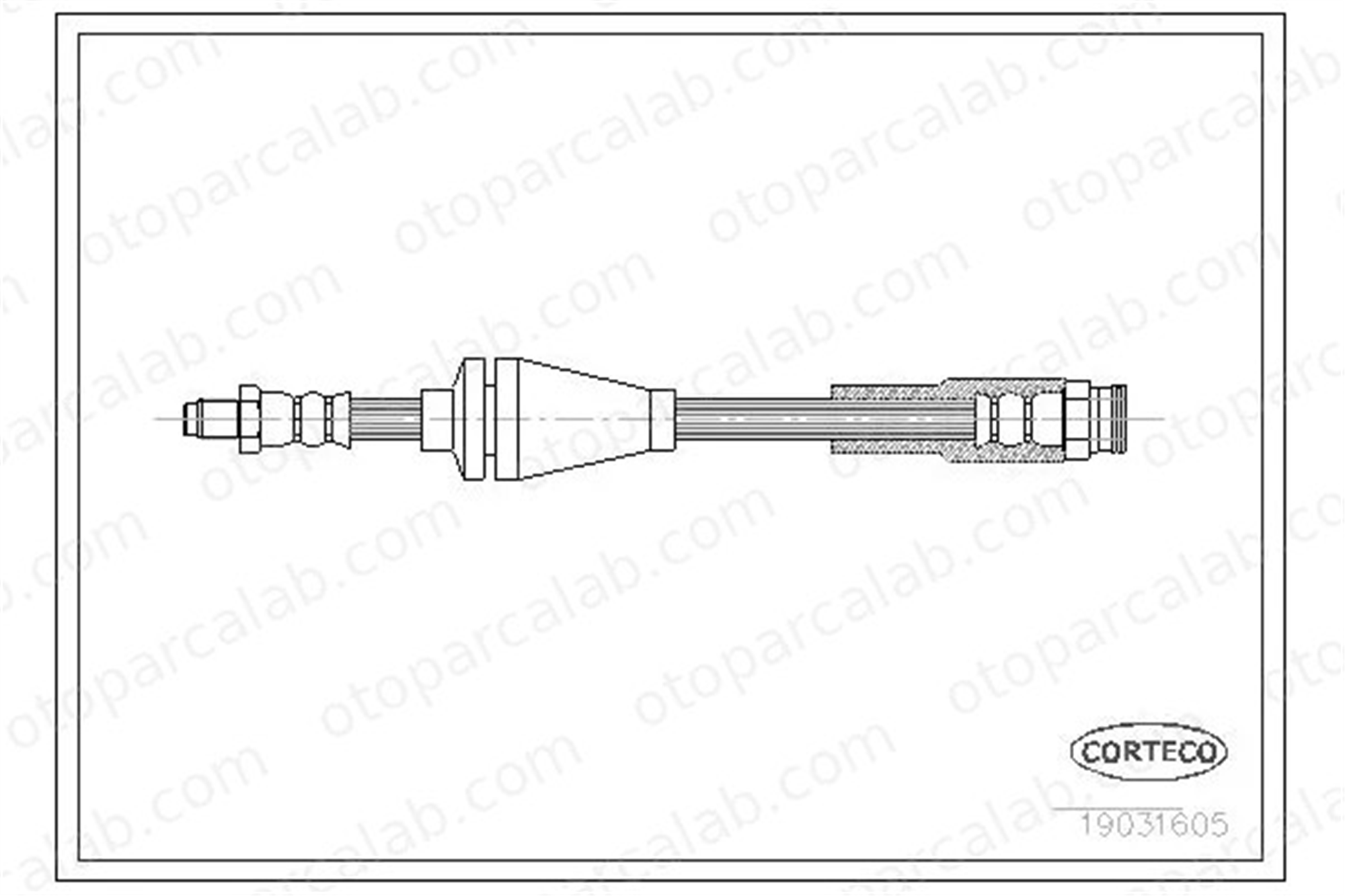 CORTECO 19031605 Fren Hortumu Ön Sağ veya Sol FIAT PANDA PANDA Kasa/eğik arka 19031605 51718921