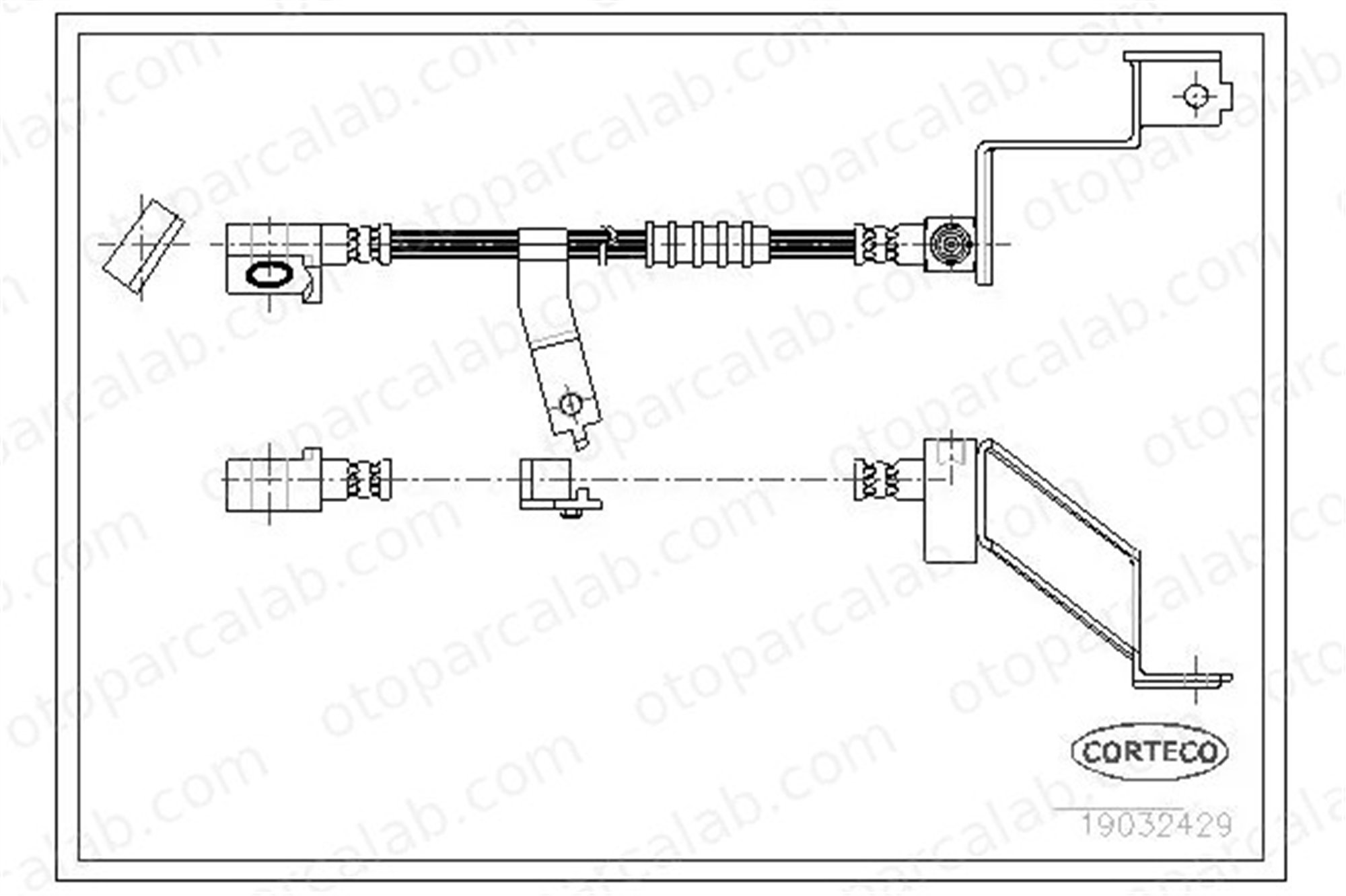 CORTECO 19032429 Fren Hortumu Ön Sağ CHRYSLER VOYAGER / GRAND VOYAGER III 4797620