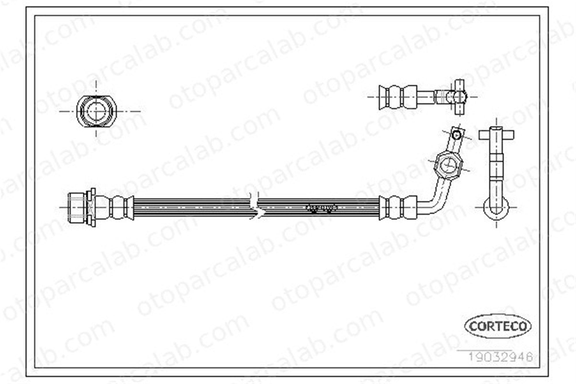 CORTECO 19032946 Fren Hortumu Ön Sol TOYOTA LAND CRUISER 80 9094702714 9094702A16