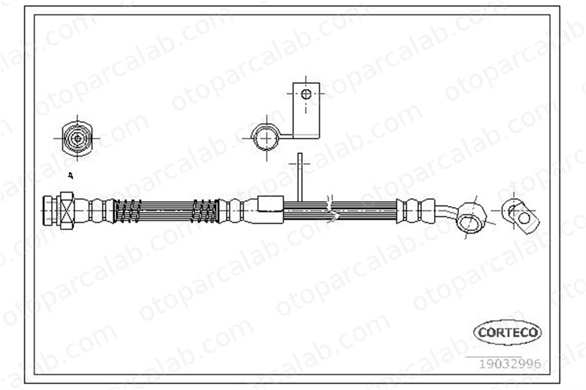 CORTECO 19032996 Fren Hortumu Ön Sağ veya Sol HYUNDAI ACCENT II ACCENT II Sedan 5873225000