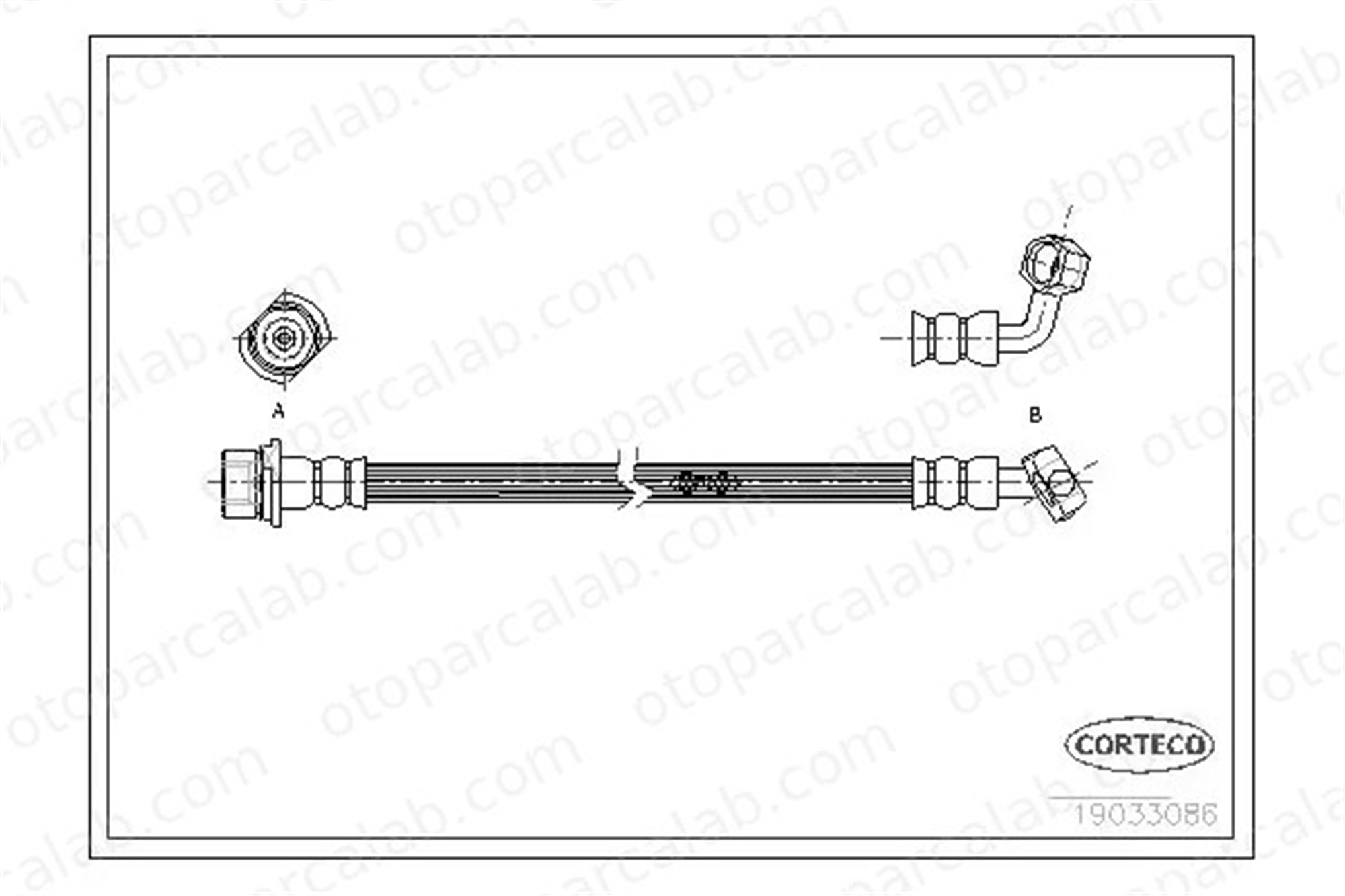 CORTECO 19033086 Fren Hortumu Arka Sol TOYOTA LAND CRUISER 80 LAND CRUISER 19033086 9094702615