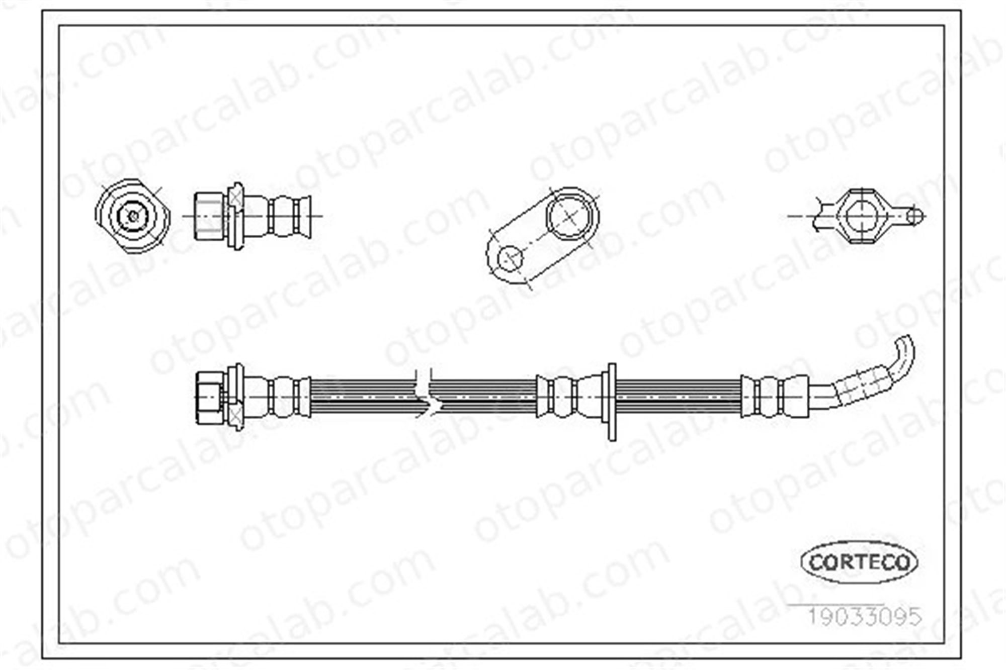 CORTECO 19033095 Fren Hortumu Ön Sağ TOYOTA CARINA E VI Sedan CARINA E VI Sportswagon 9094702887
