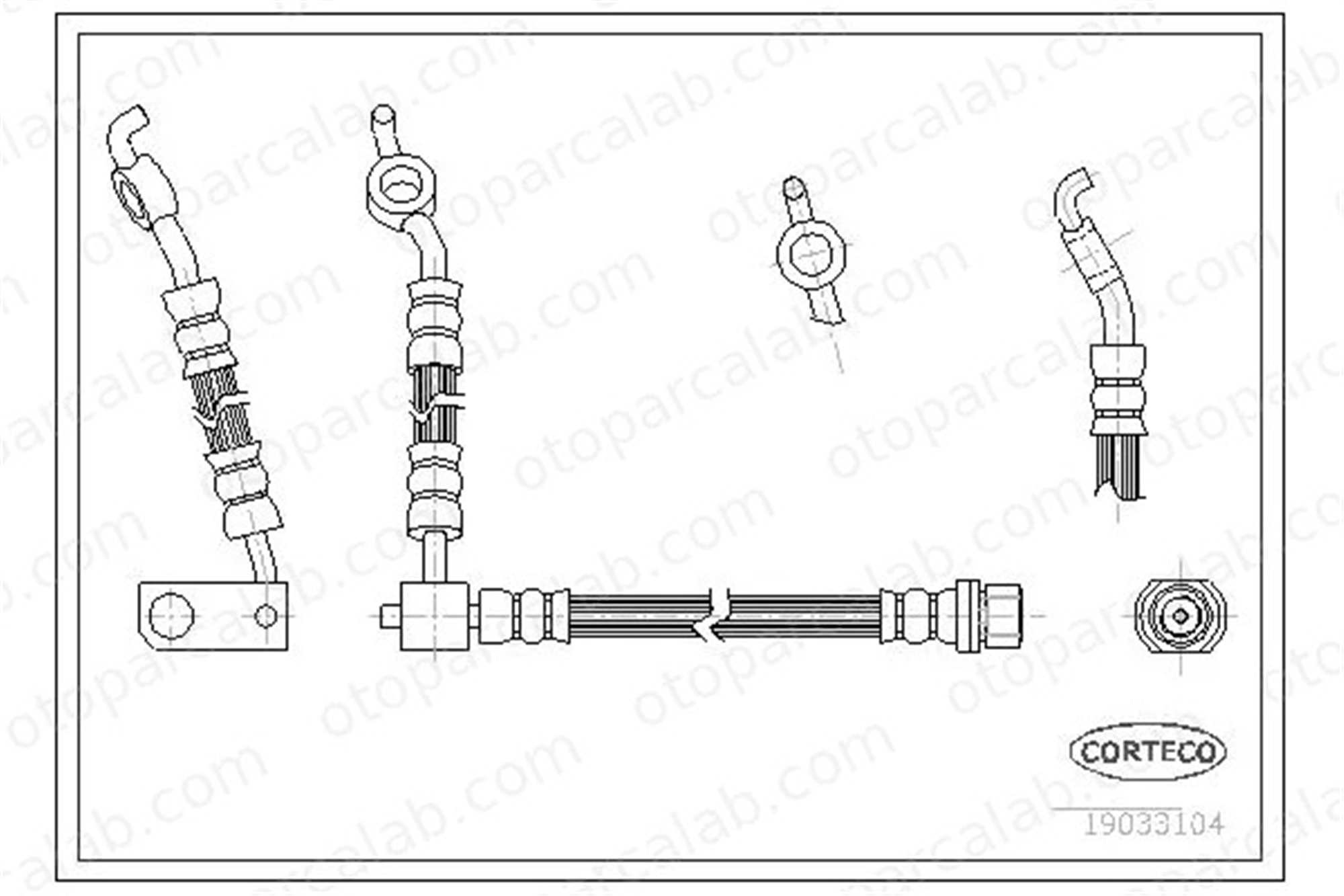 CORTECO 19033104 Fren Hortumu Arka Sağ TOYOTA YARIS YARIS VERSO 9094702C76