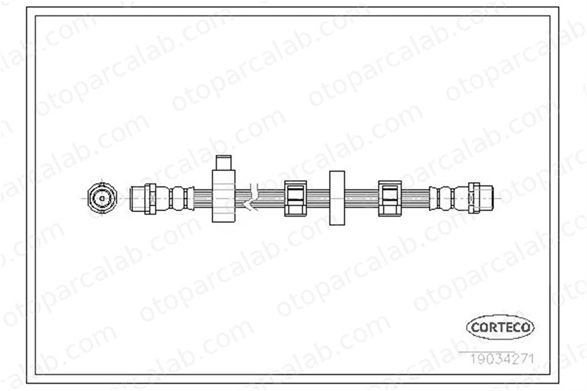 CORTECO 19034271 Fren Hortumu Ön Sağ veya Sol VW TRANSPORTER T5 Panelvan/Van TRANSPORTER T4 Panelvan/Van 7D0611701A