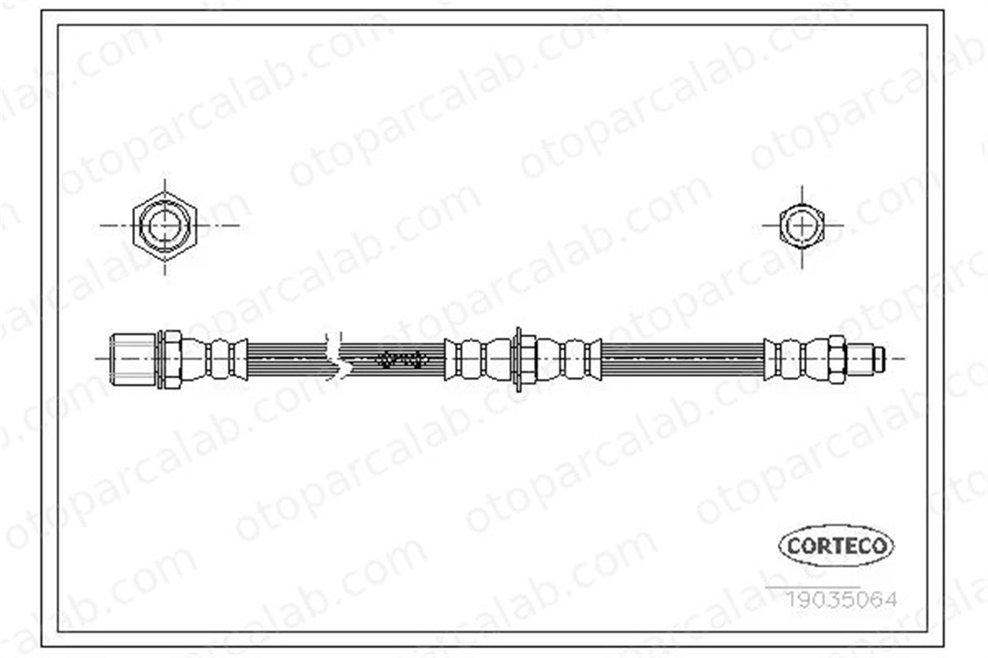CORTECO 19035064 Fren Hortumu Arka Sağ veya Sol TOYOTA CORONA Sedan 19035064 9094702474