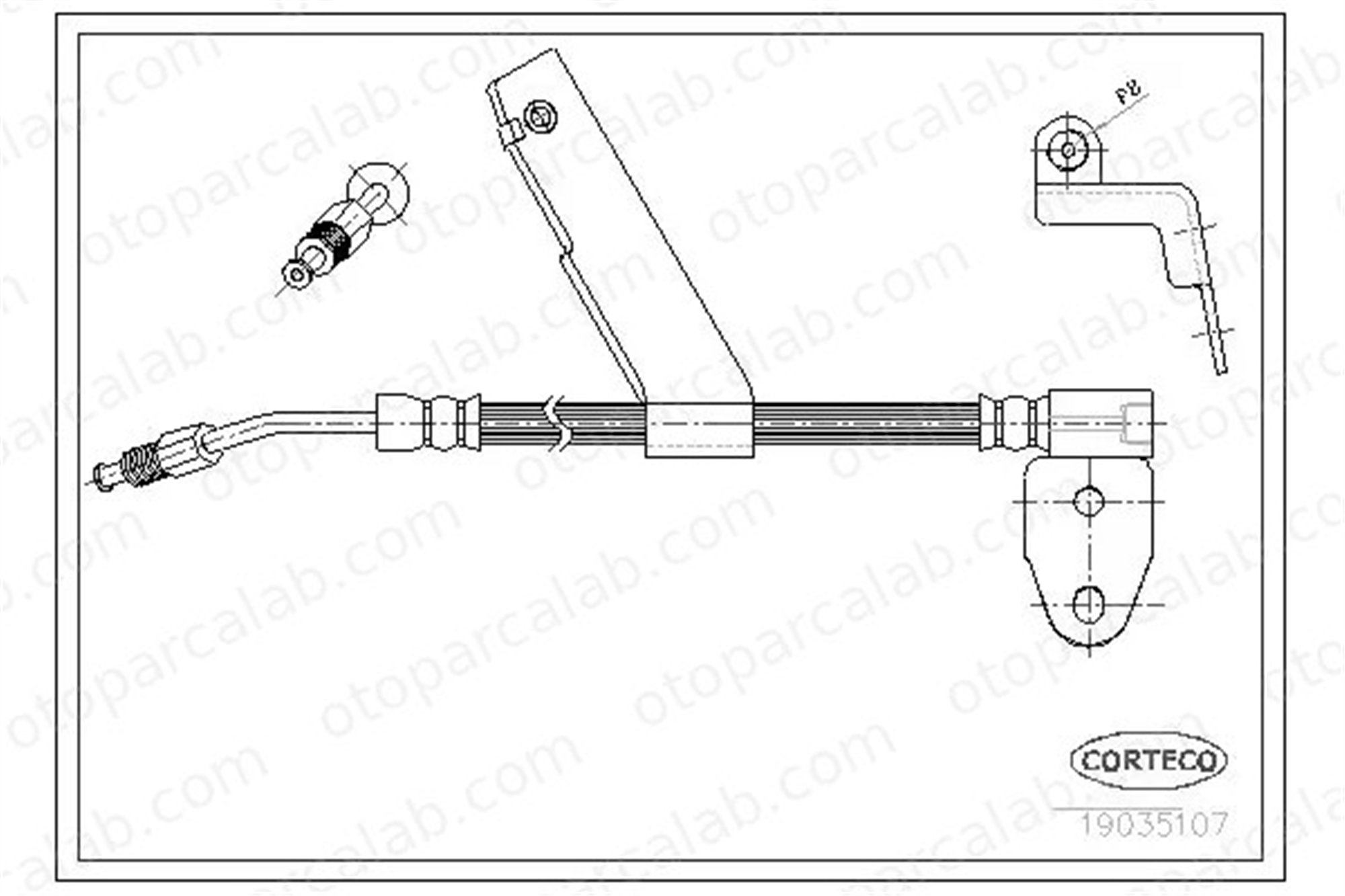 CORTECO 19035107 Fren Hortumu Arka Sağ veya Sol CHRYSLER NEON II DODGE NEON II 19035107 4509802AC